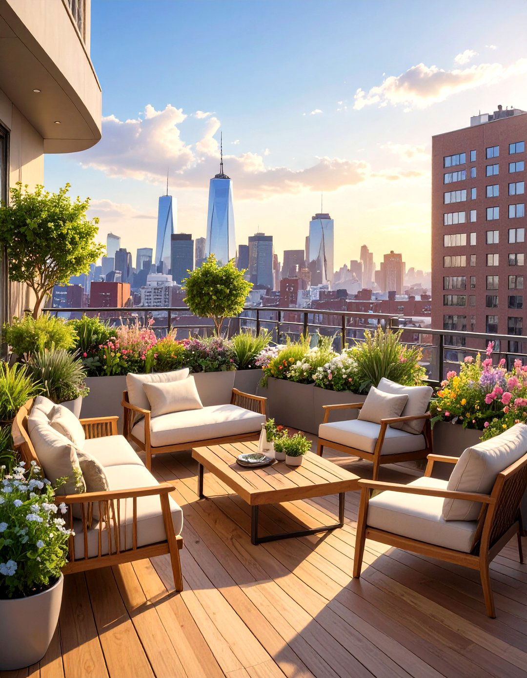 Rooftop Trex Deck in an Urban Setting - 30 trex deck ideas