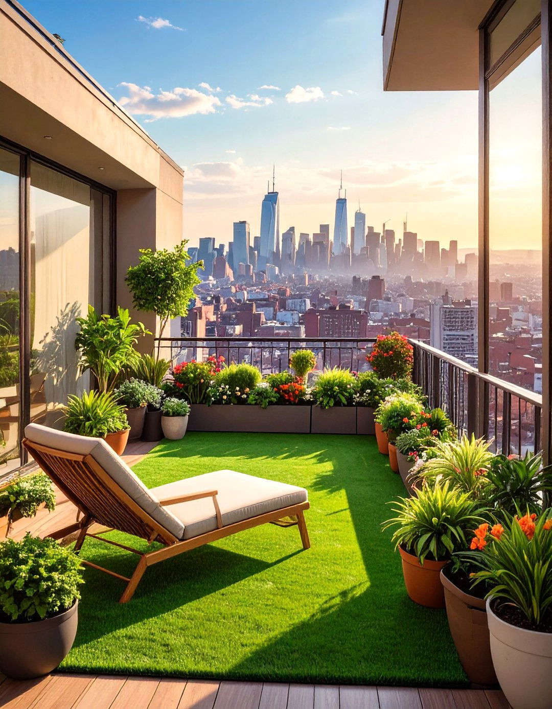 Rooftop or Balcony Turf Flooring - 30 small backyard turf ideas