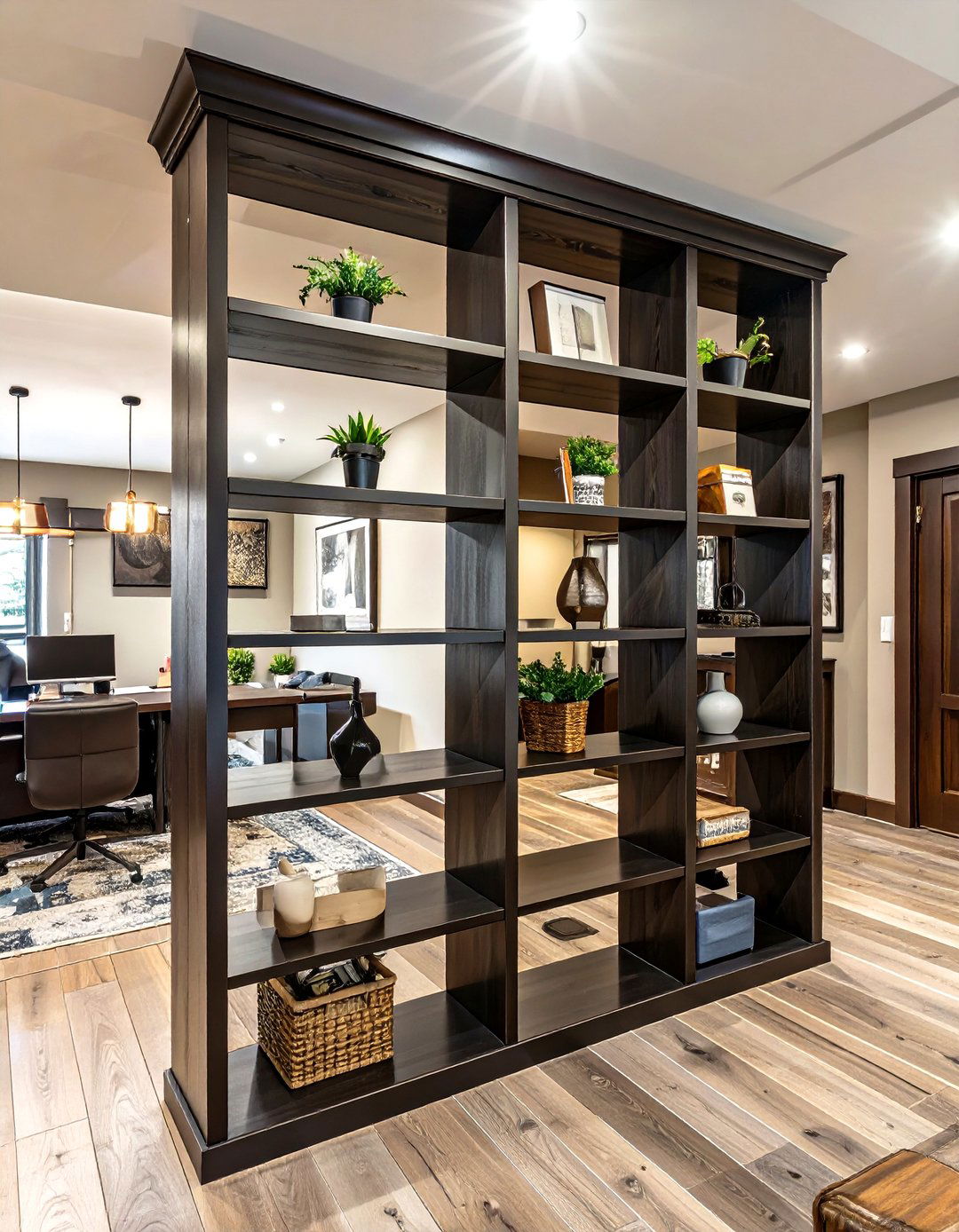 Room Divider Shelving Unit - 30 basement shelving ideas