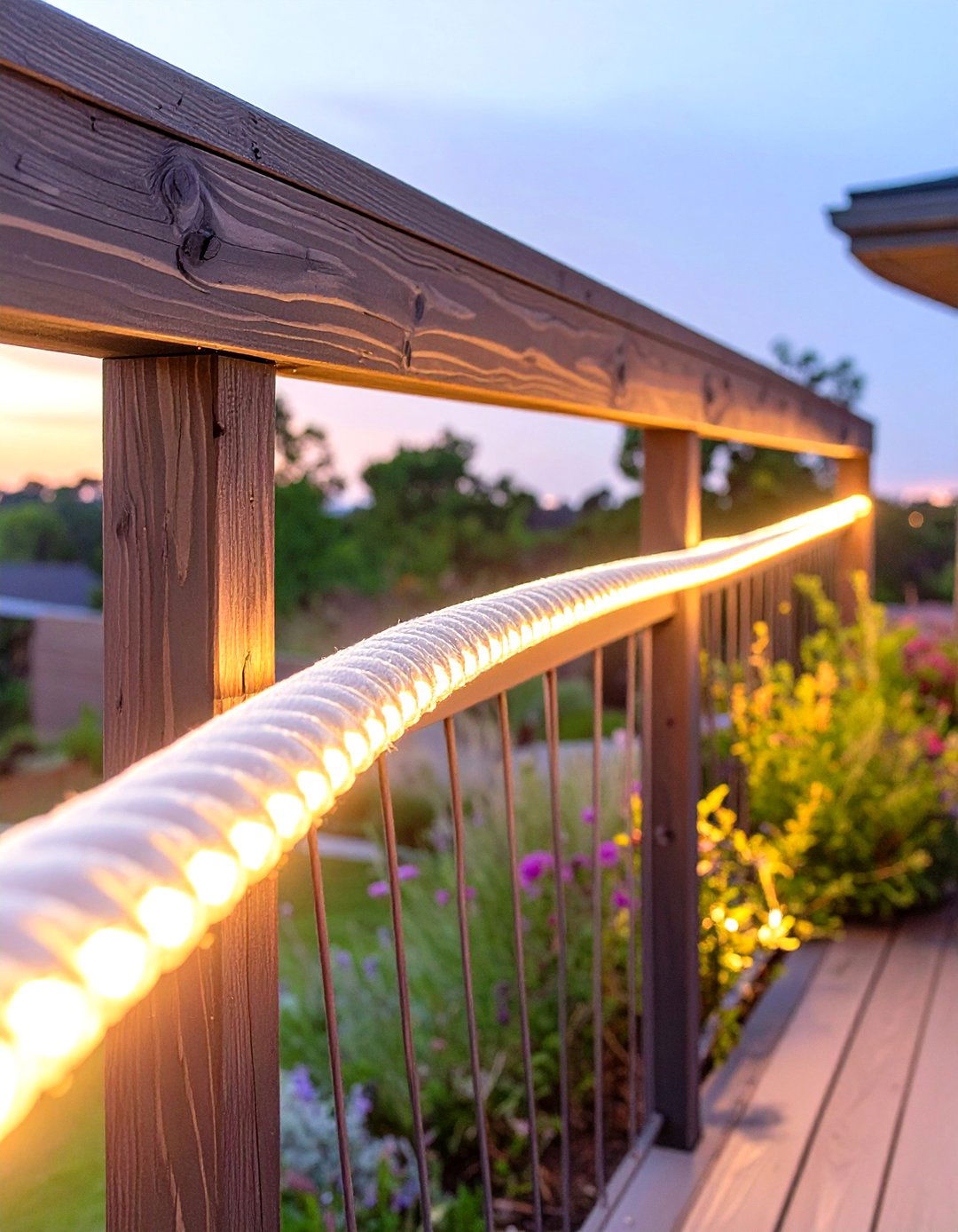 Rope Lighting Along Patio Railings - 30 outdoor patio lighting ideas