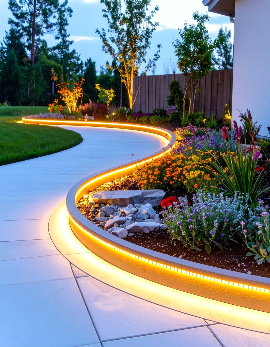 Rope Lighting Garden Edge - 30 cheap creative garden edging ideas
