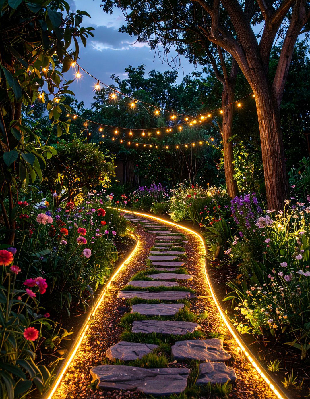 Rope Lighting Garden Edging - 30 modern garden edging ideas