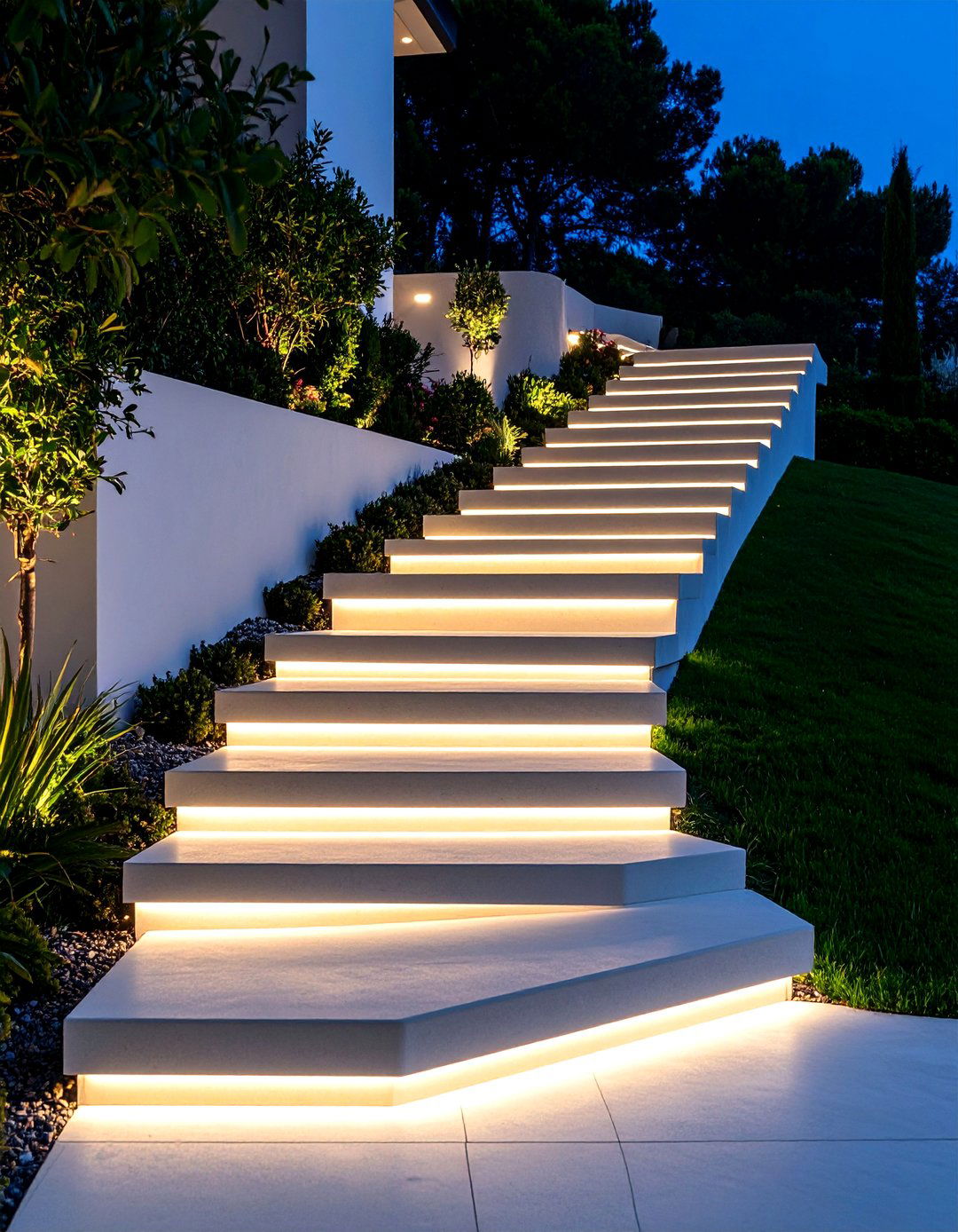 Rope Lighting Under Patio Steps and Ledges - 30 patio light ideas