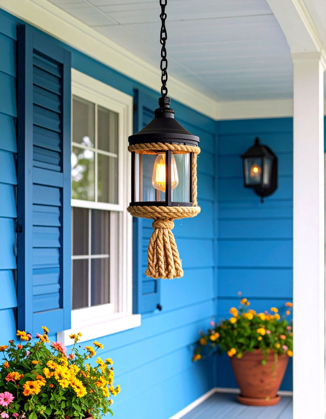 Rope Wrapped Pendant Porch Lighting - 30 porch lighting ideas