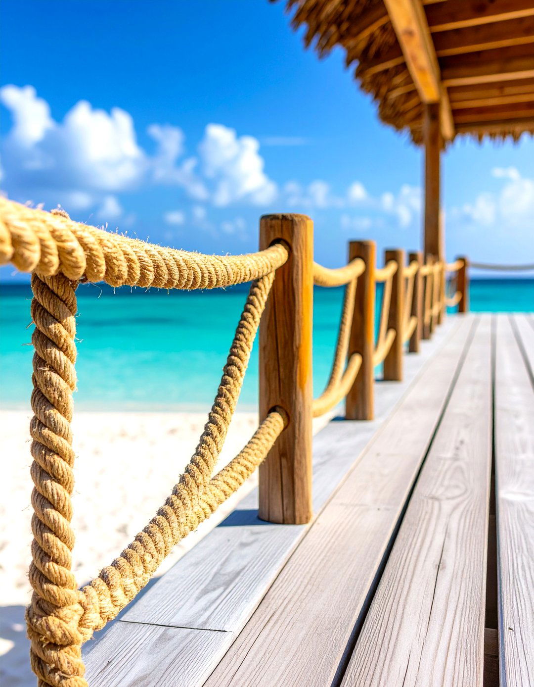 Rope and Wood Post Porch Railing - 30 porch railing ideas pictures