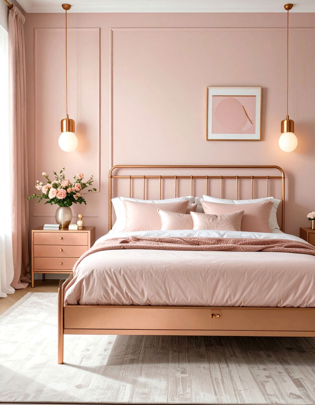 Rose Gold and Pink Bedroom - 30 girls bedroom ideas pink