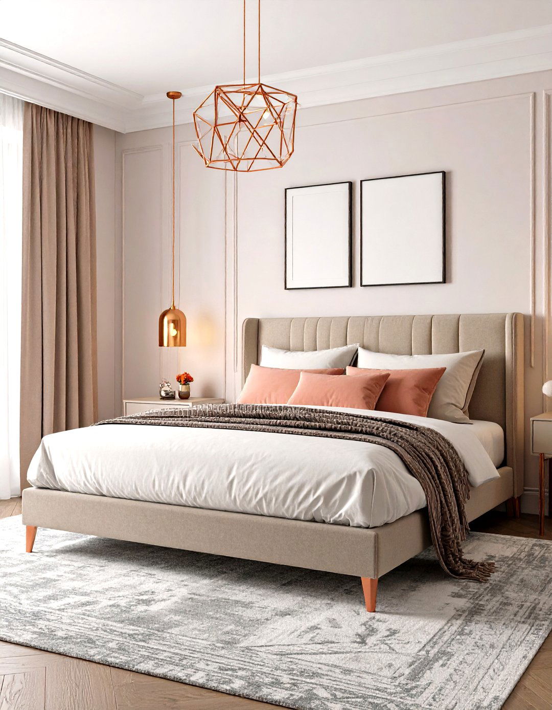 Rose Gold or Copper Accents - 30 romantic warm and cozy bedroom ideas