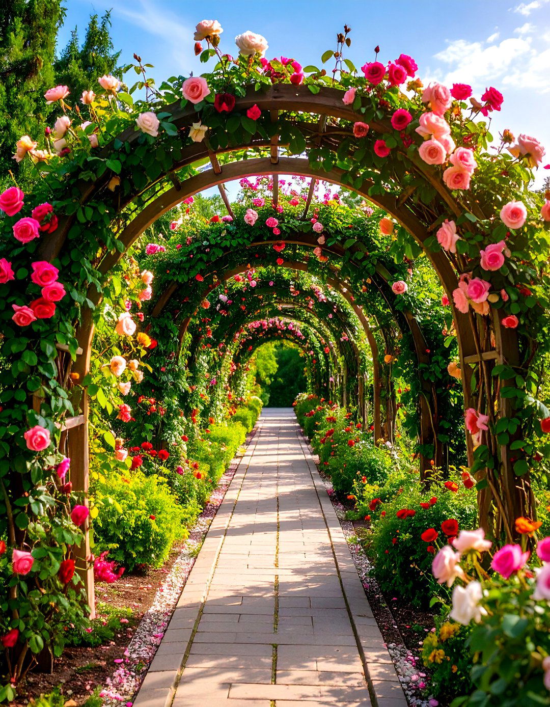 Rose Tunnel Garden Arbor - 30 garden arbor ideas