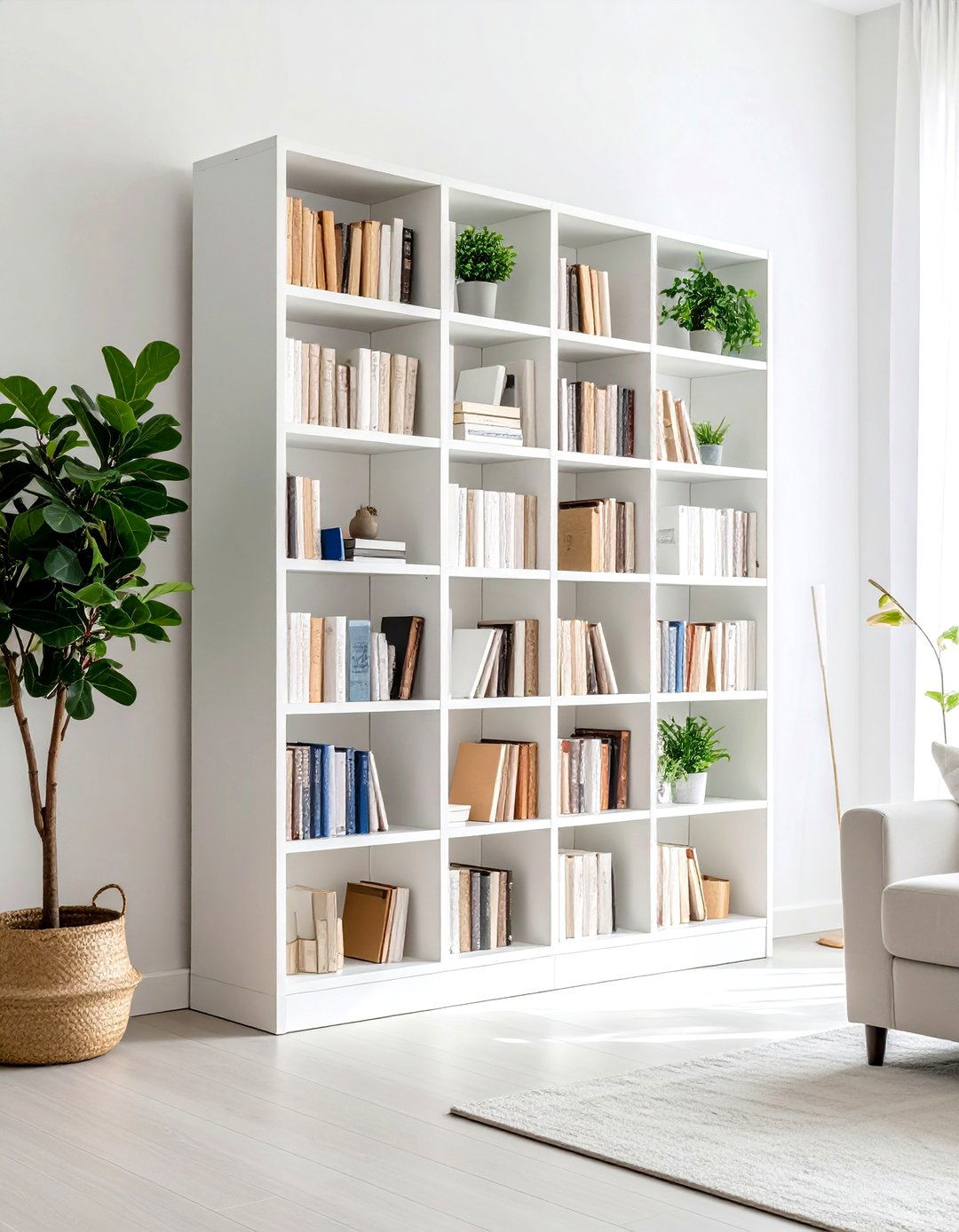 Rotating or Revolving Living Room Bookcase - 30 living room bookshelf ideas