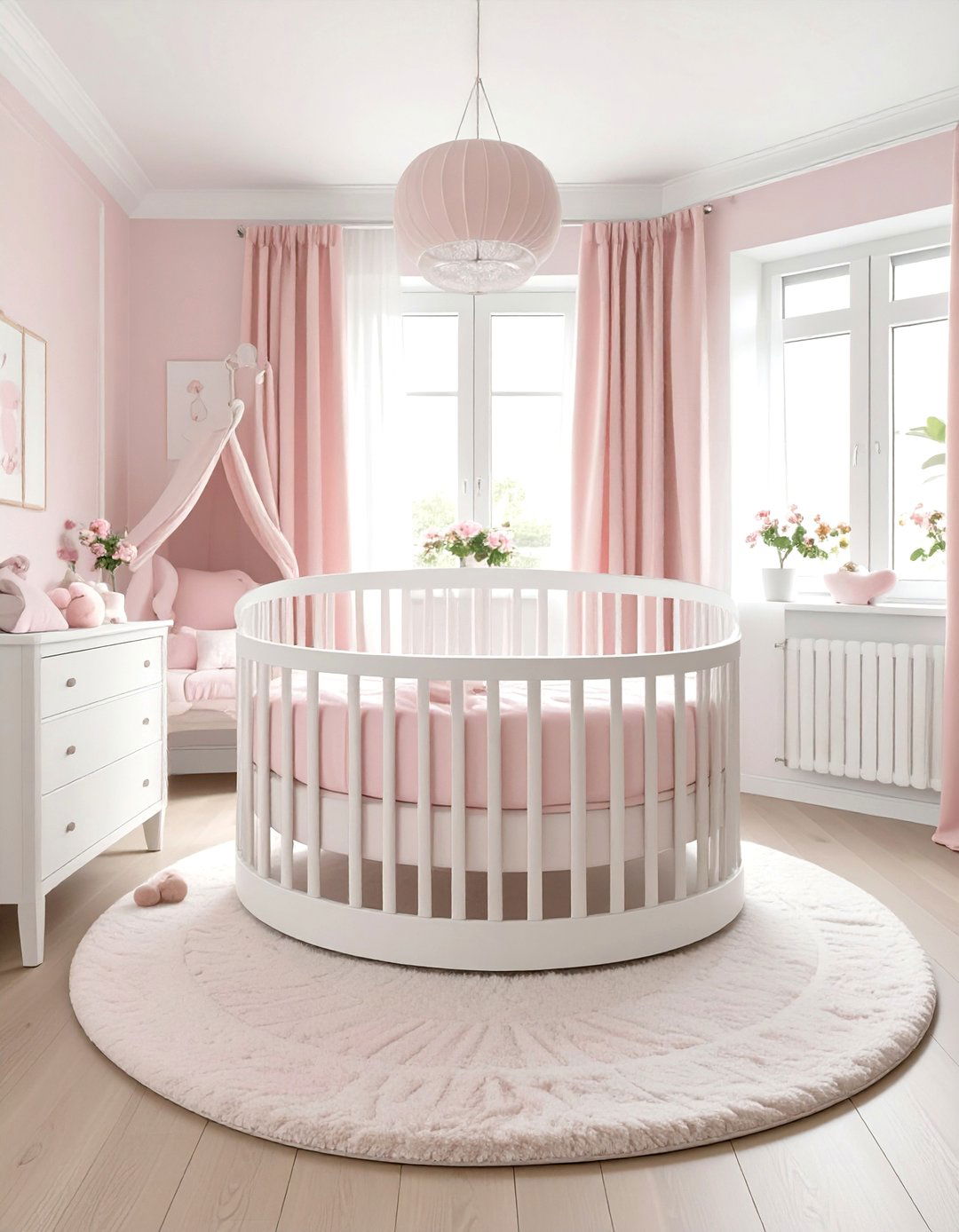 Round Crib Nursery - 30 small nursery ideas