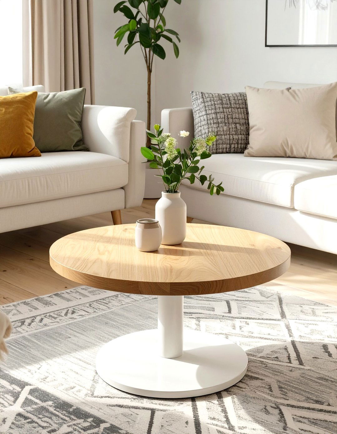 Round Pedestal Coffee Table Furniture - 30 small living room furniture ideas