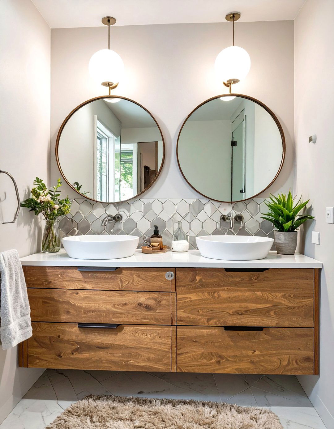 Round Pivoting Bathroom Mirror - 30 bathroom mirrors ideas