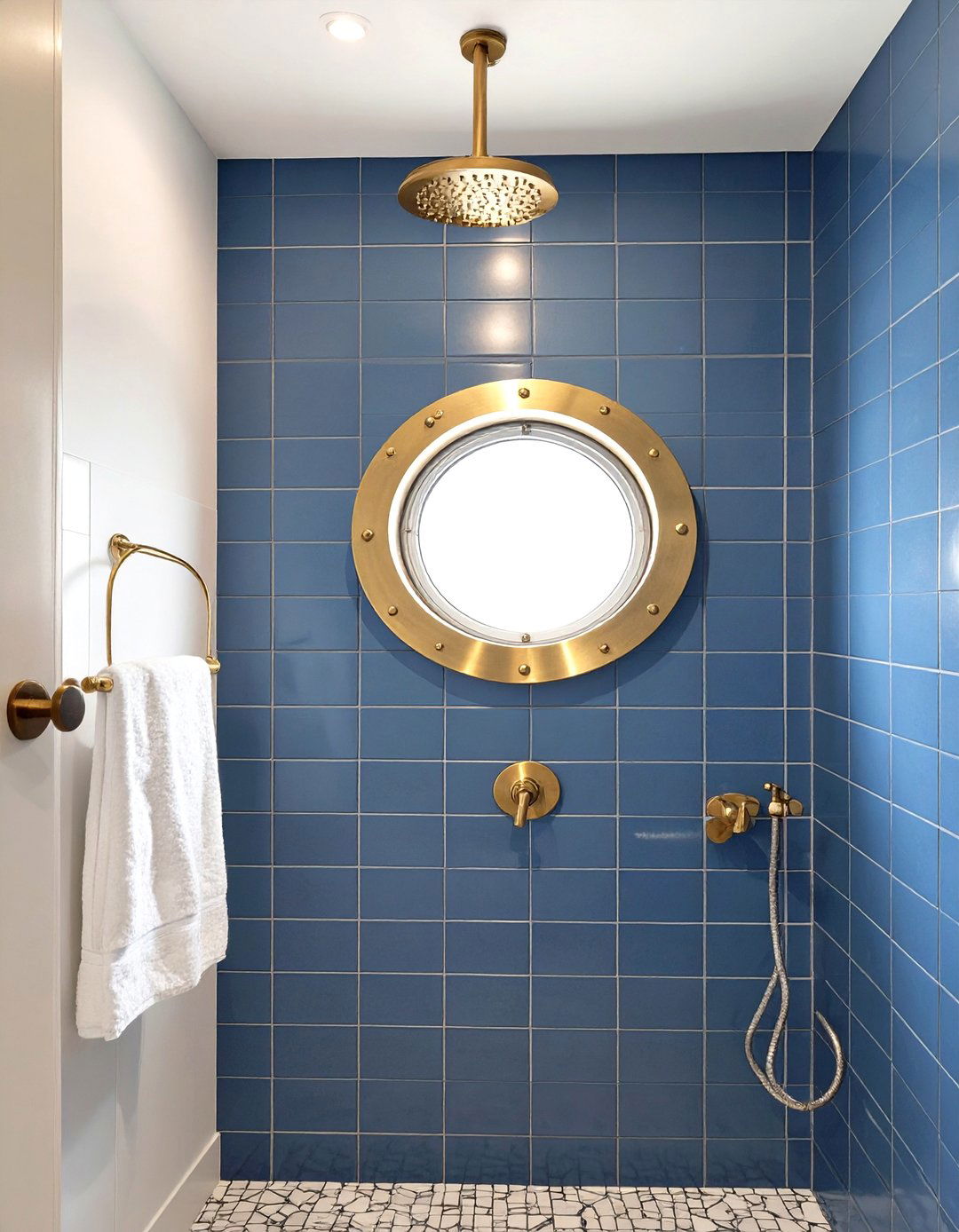 Round Porthole Shower Window - 30 shower window ideas