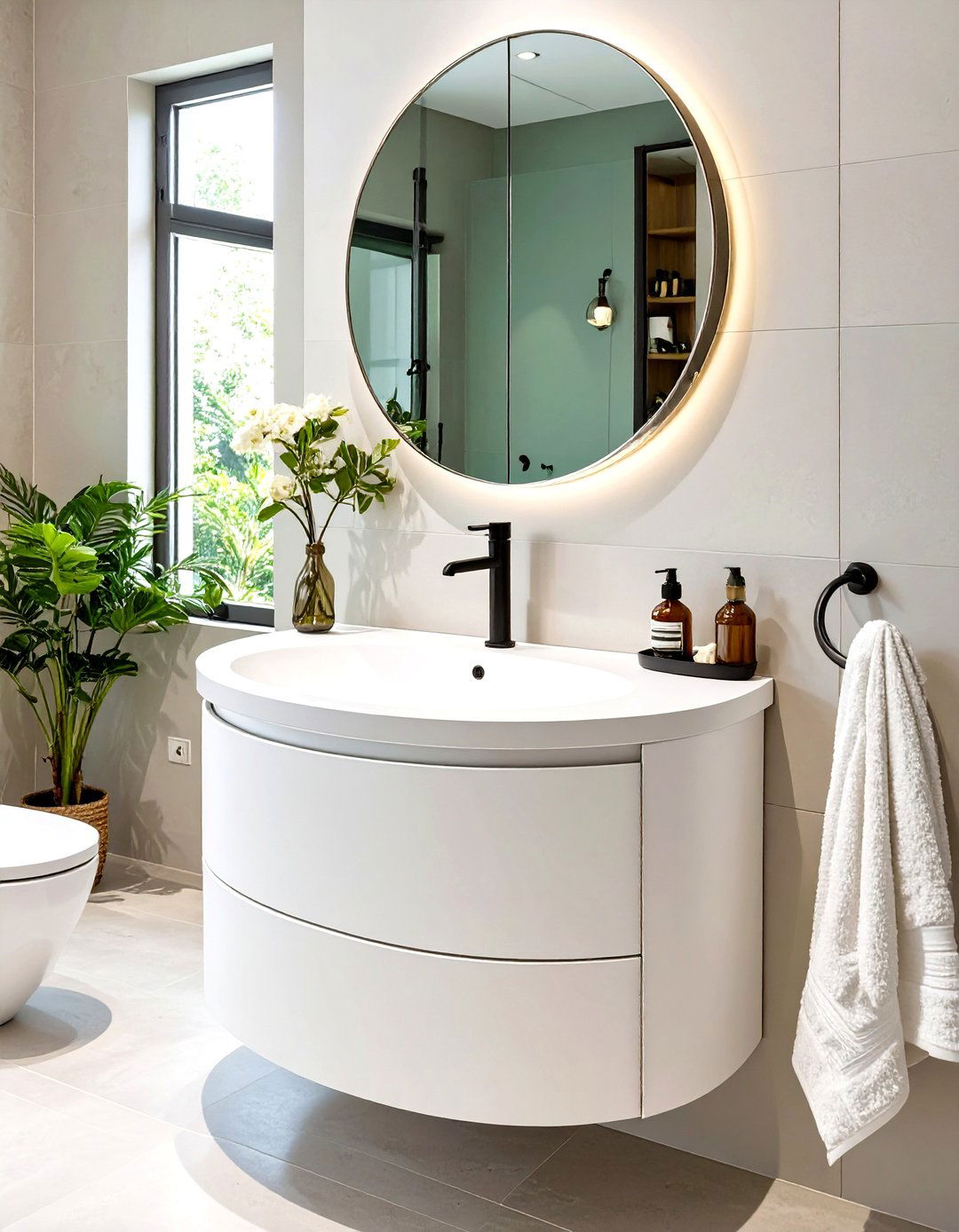 Round Studio Vanity - 30 studio design collection vanity ideas