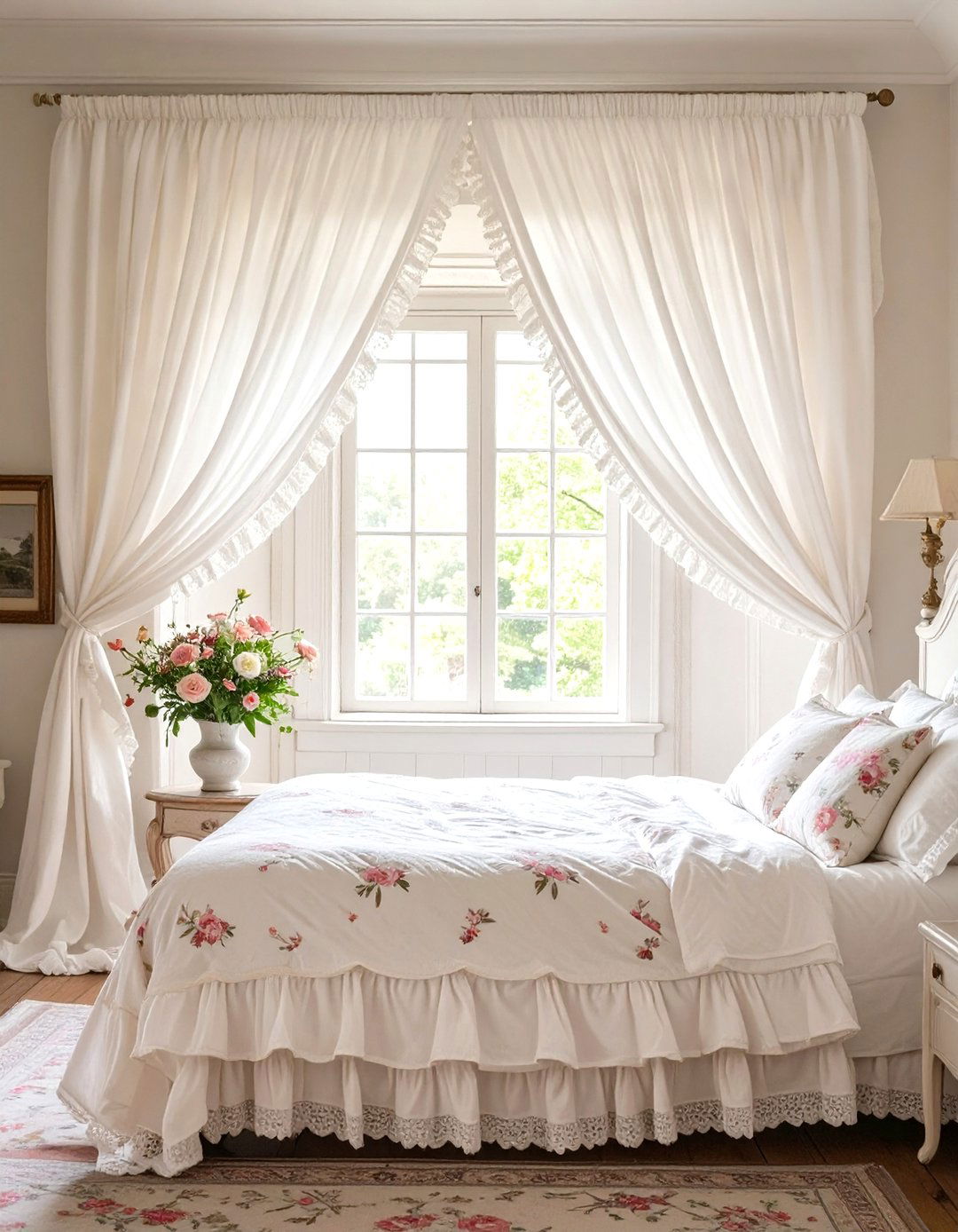 Ruffled Curtains for a Romantic Bedroom - 30 curtains for bedroom ideas