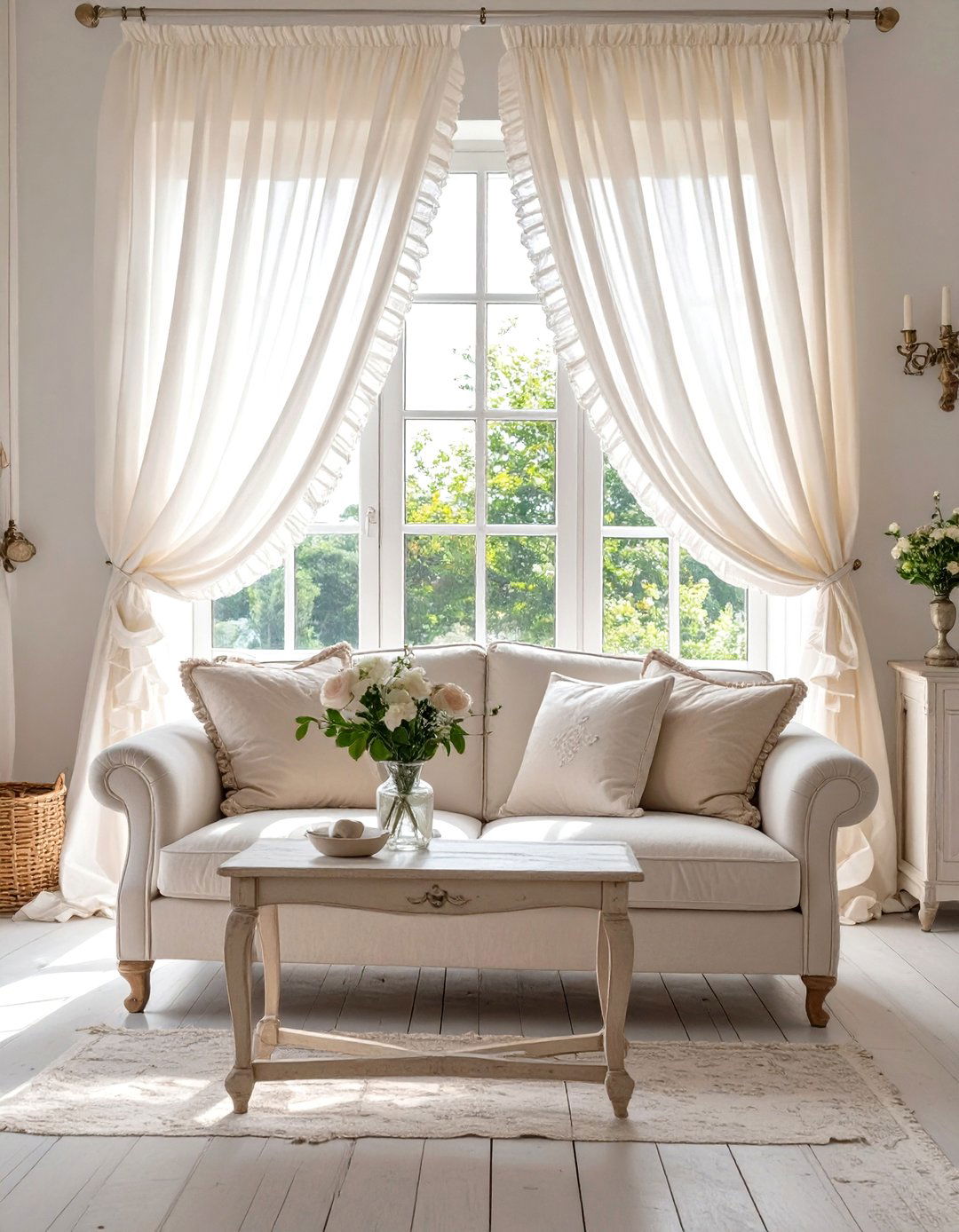 Ruffled Curtains for a Romantic Style - 30 curtains for living room ideas