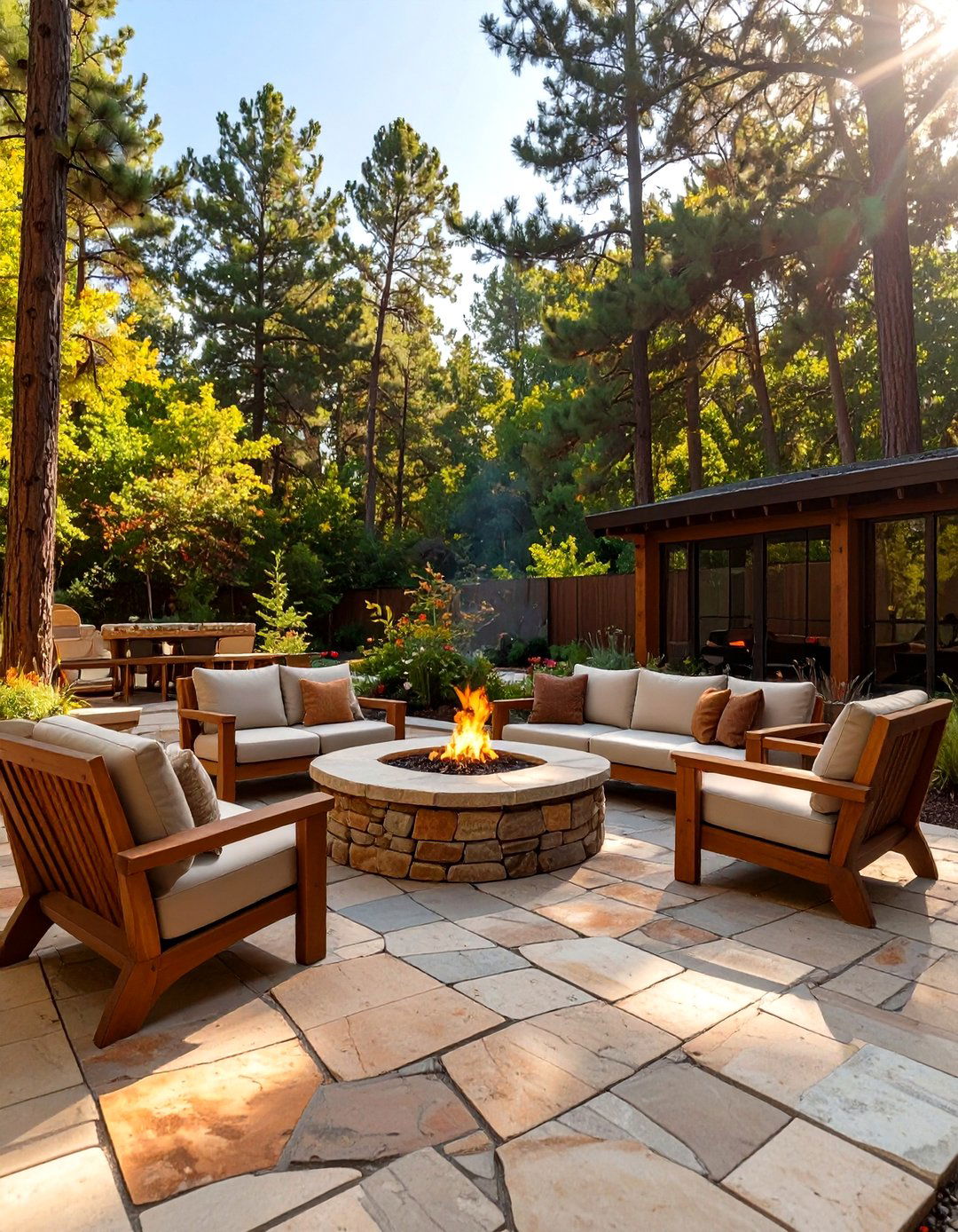 Rustic Backyard with Natural Stone Elements - 30 outdoor living space ideas