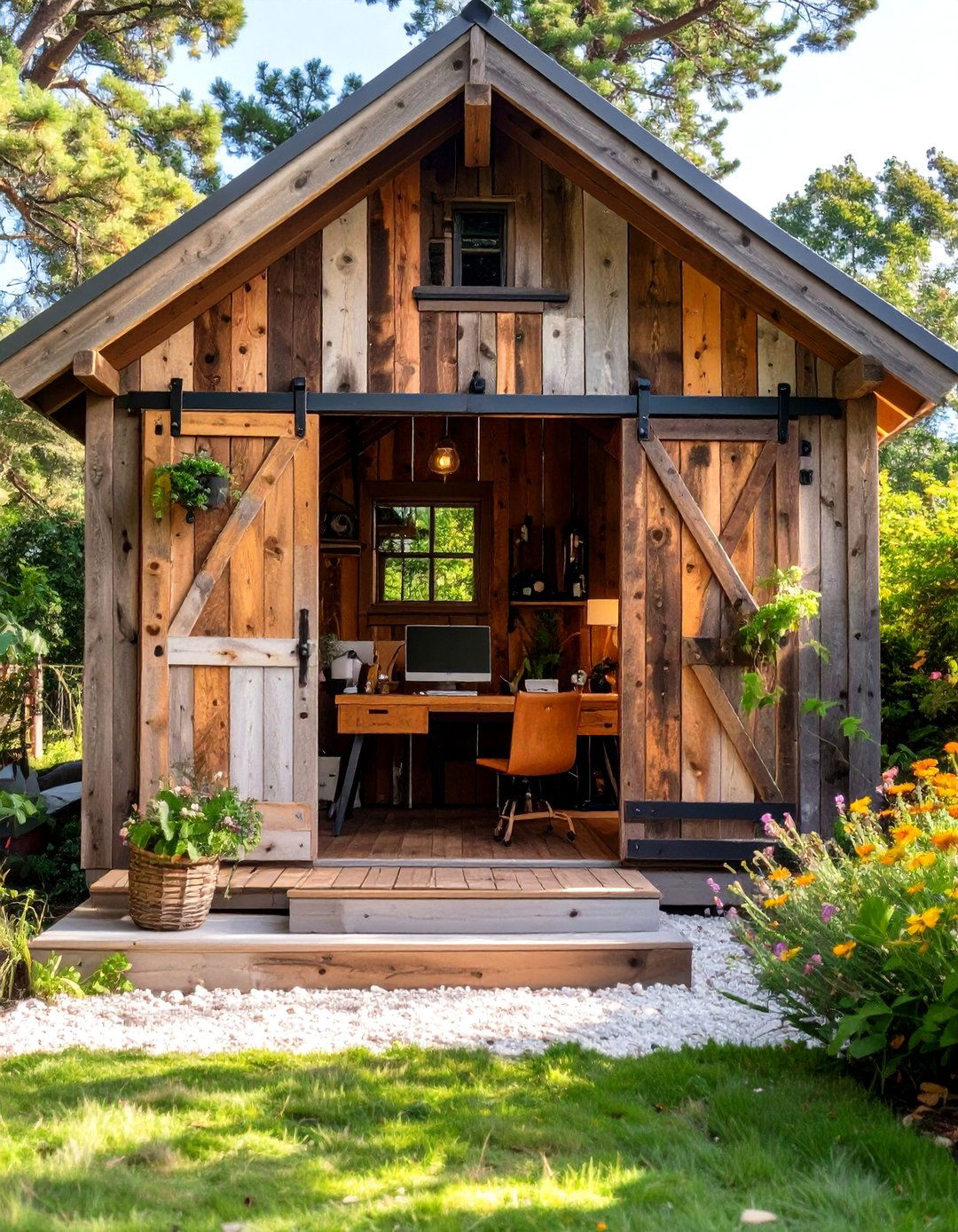 Rustic Barn Style Shed Office - 30 shed office ideas
