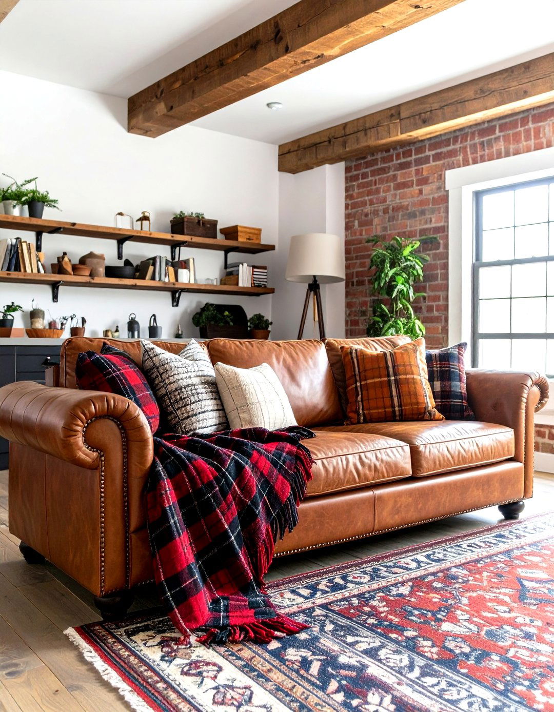 Rustic Basement with Plaid and Flannel Textiles - 30 rustic basement ideas