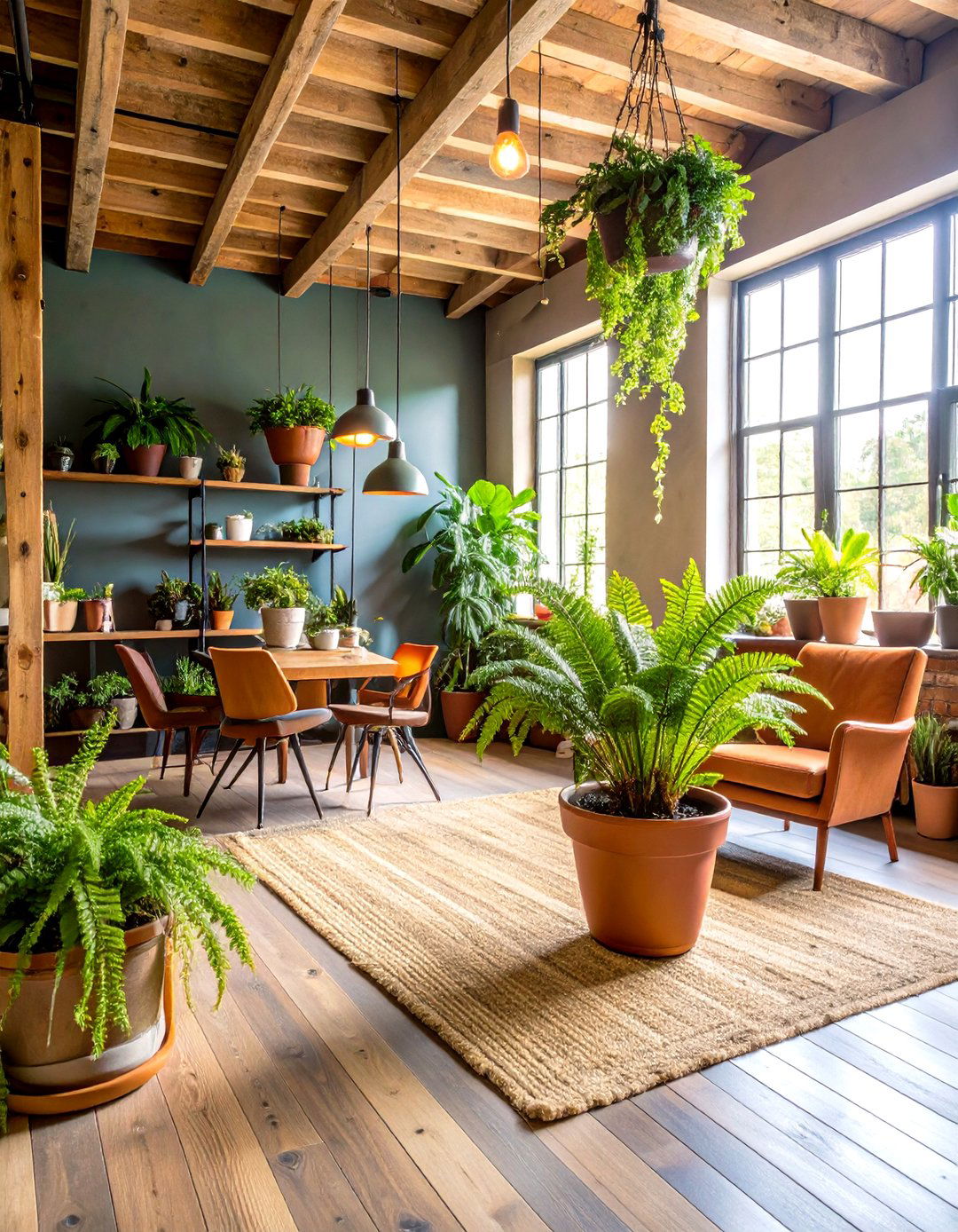 Rustic Basement with an Indoor Plant Collection - 30 rustic basement ideas