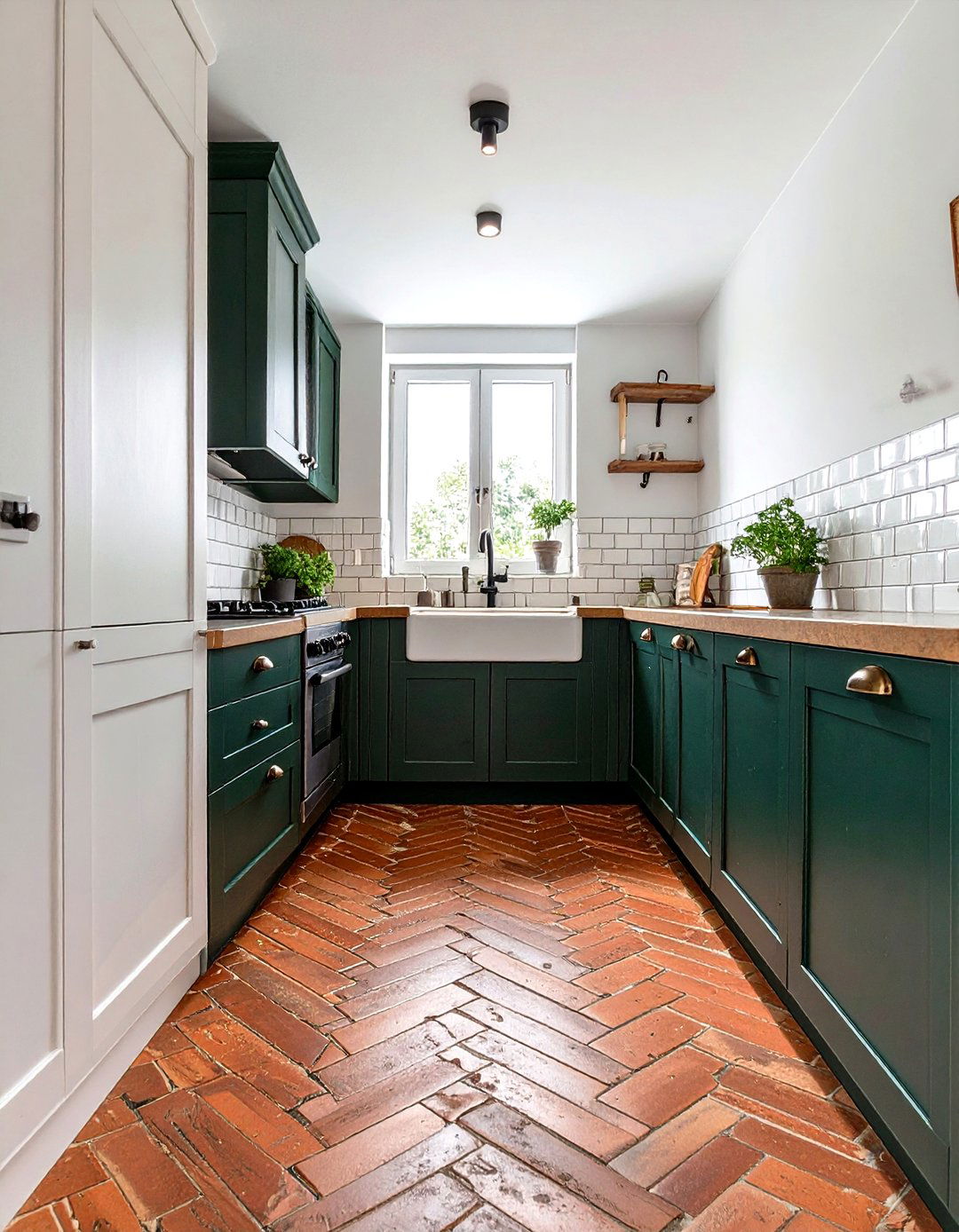 Rustic Brick Style Kitchen Floor Tile - 30 small kitchen floor tile ideas