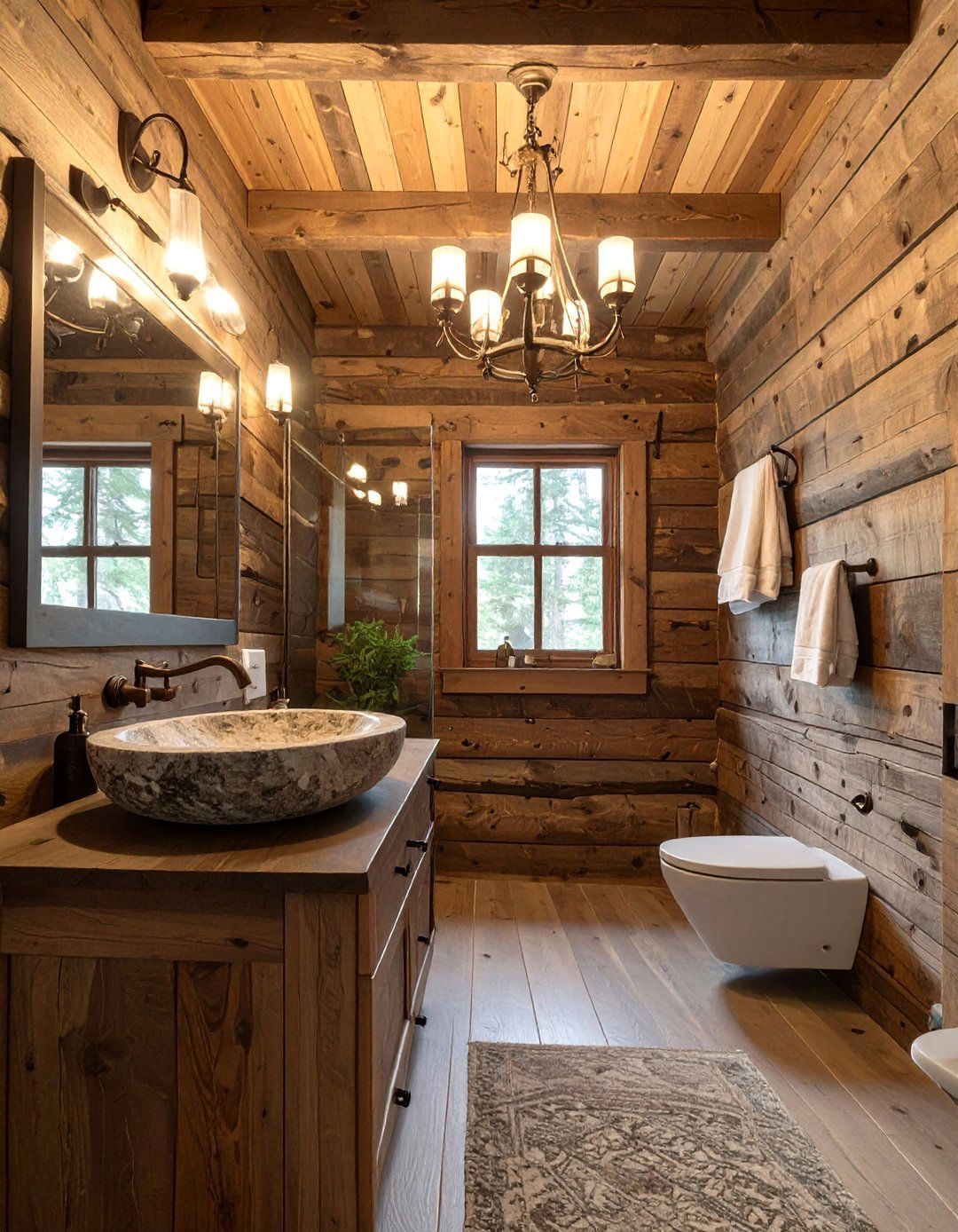 Rustic Cabin Bathroom Escape - 30 bathroom upgrade ideas