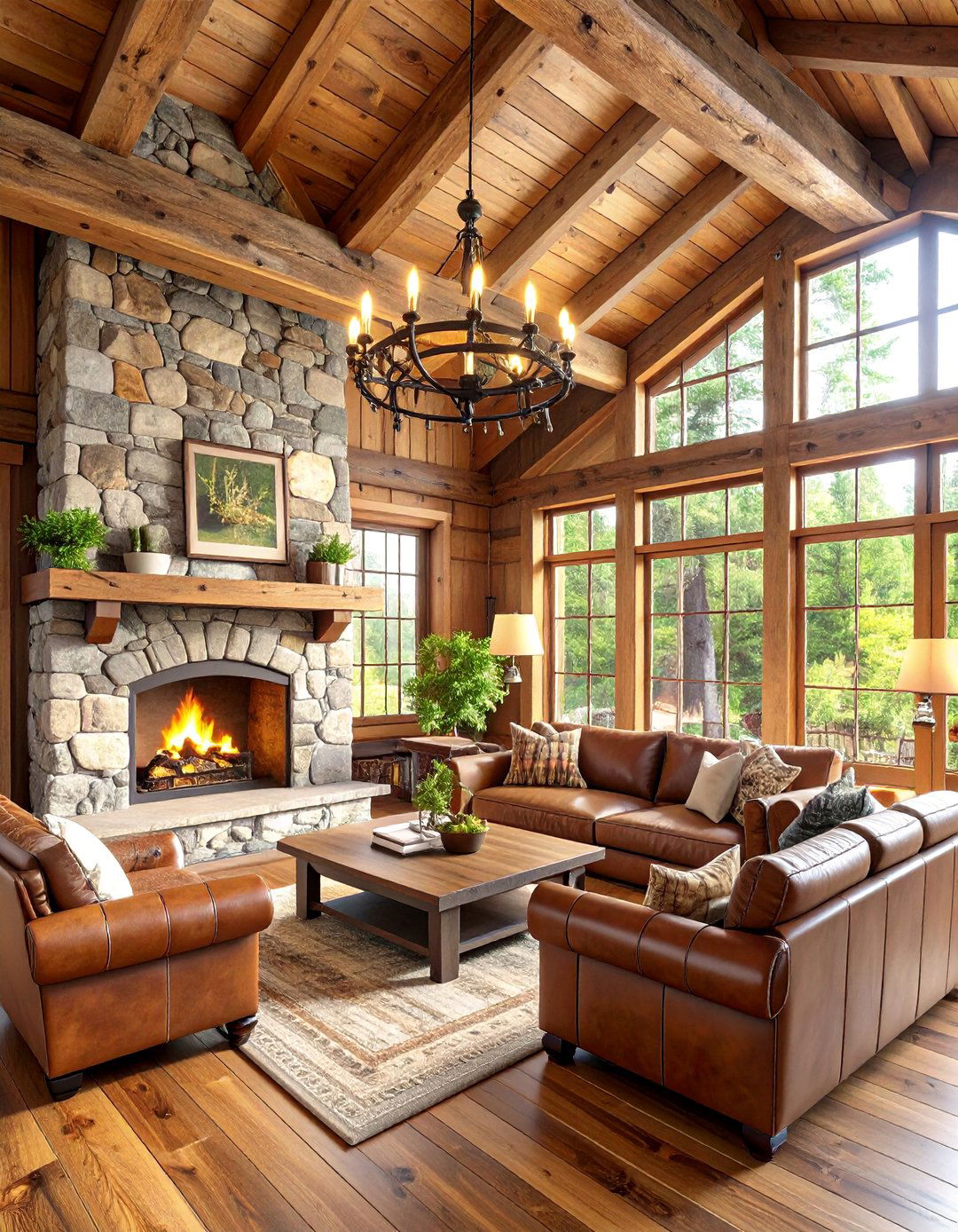 Rustic Cabin Great Room - 30 3d rendering interior design ideas