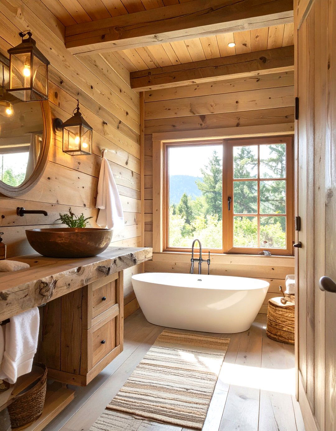 Rustic Cabin Guest Bathroom - 30 guest bathroom remodel ideas