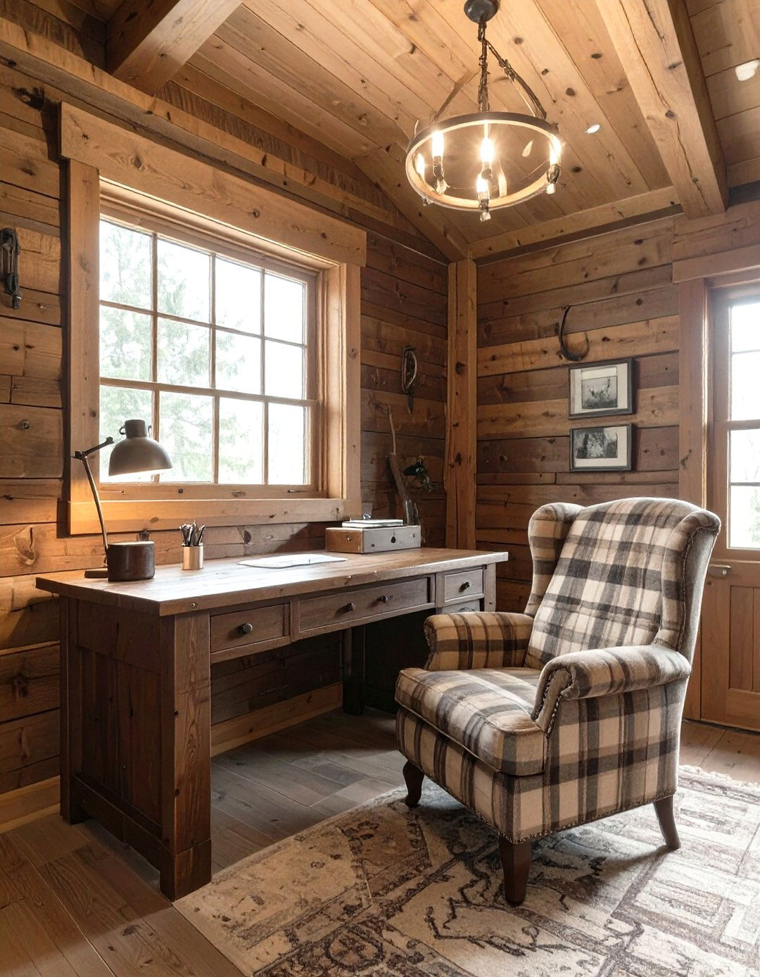 Rustic Cabin Home Office - 30 home office decorating ideas