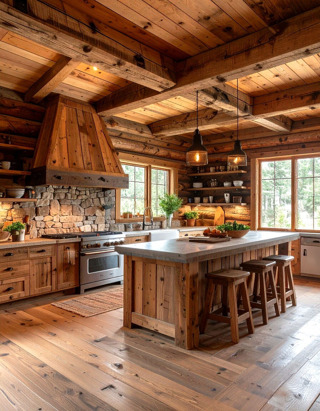 Rustic Cabin Kitchen Charm - 30 kitchen designs photo gallery