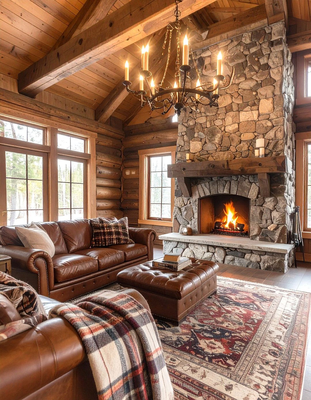 Rustic Cabin Style Den - 30 interior design rooms ideas