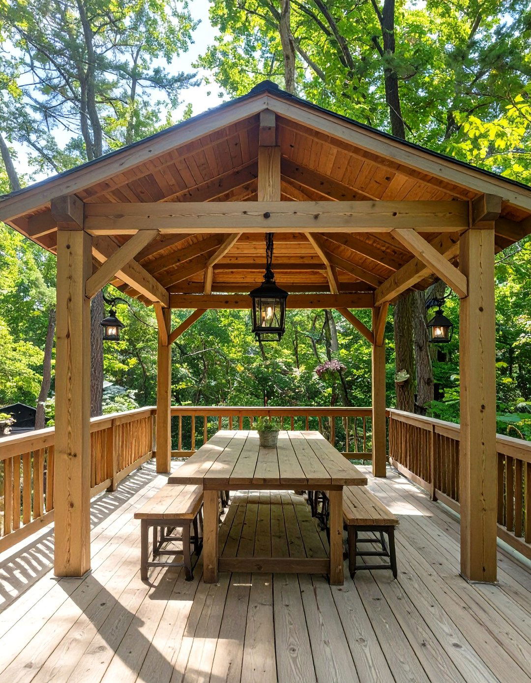 Rustic Cedar Deck Gazebo - 30 deck gazebo ideas