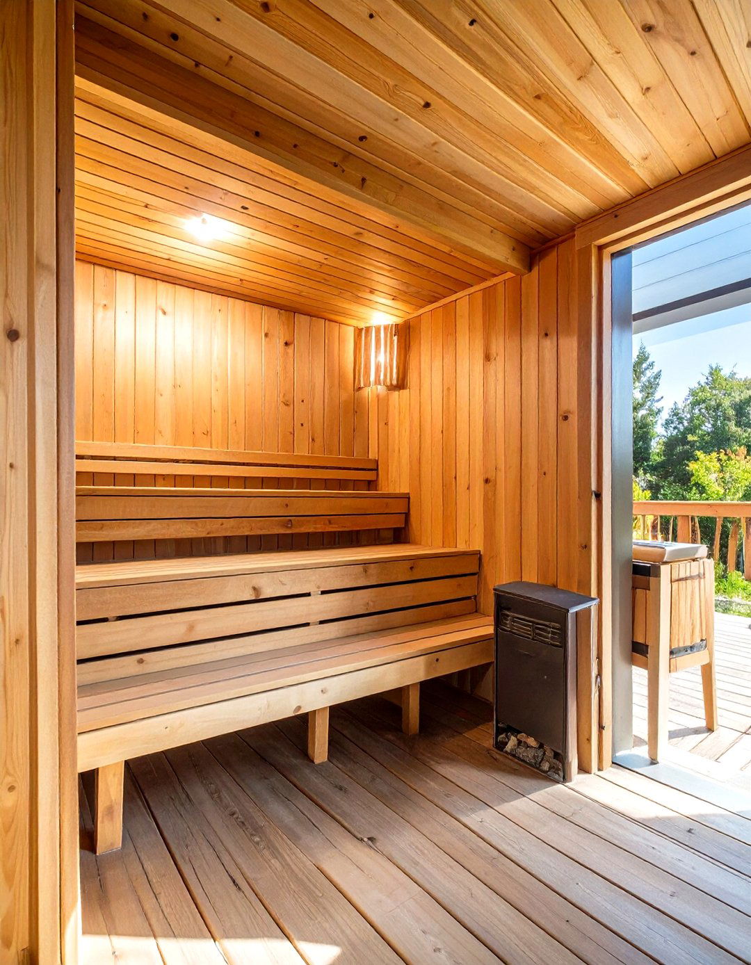 Rustic Cedar Sauna Room - 30 enclosing under a deck ideas
