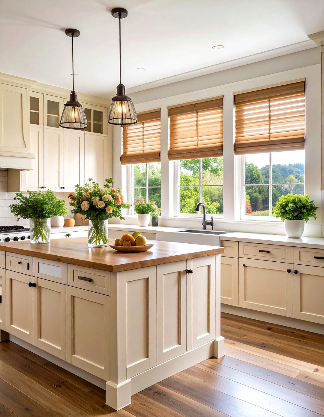 Rustic Charm with Faux Wood Blinds - 30 kitchen blinds ideas