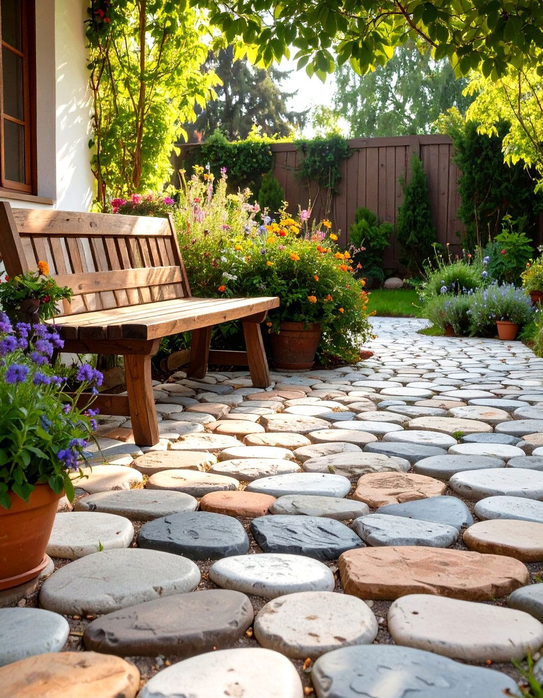 Rustic Cobblestone Paver Patio - 30 small paver patio ideas