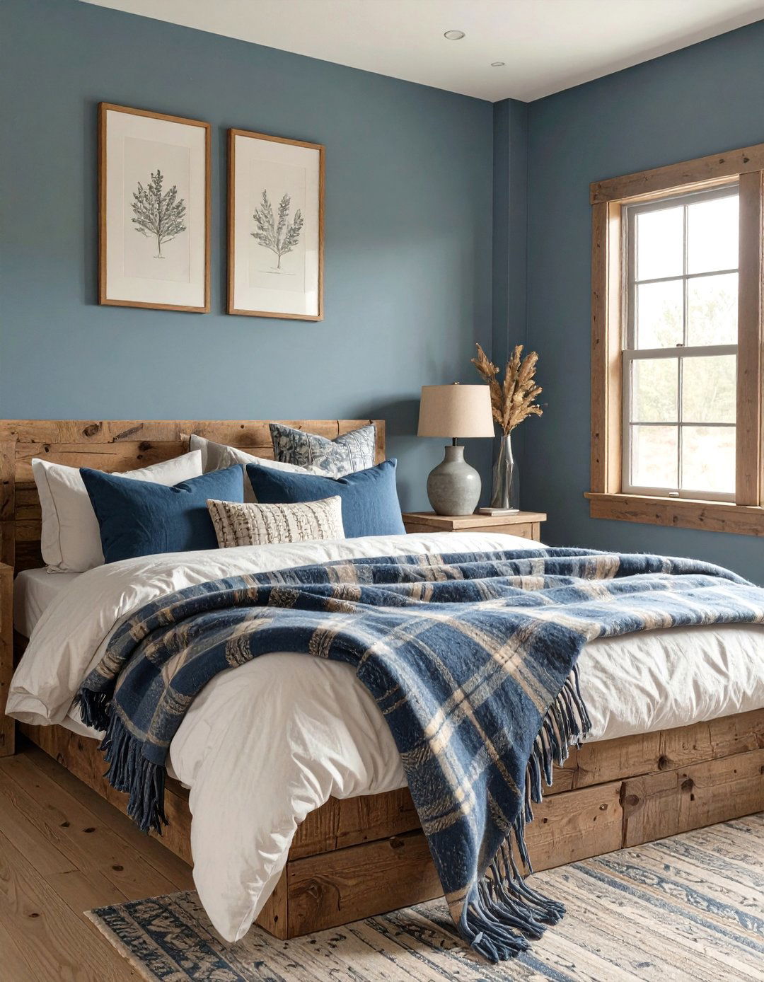 Rustic Denim Blue Bedroom - 30 blue bedroom ideas