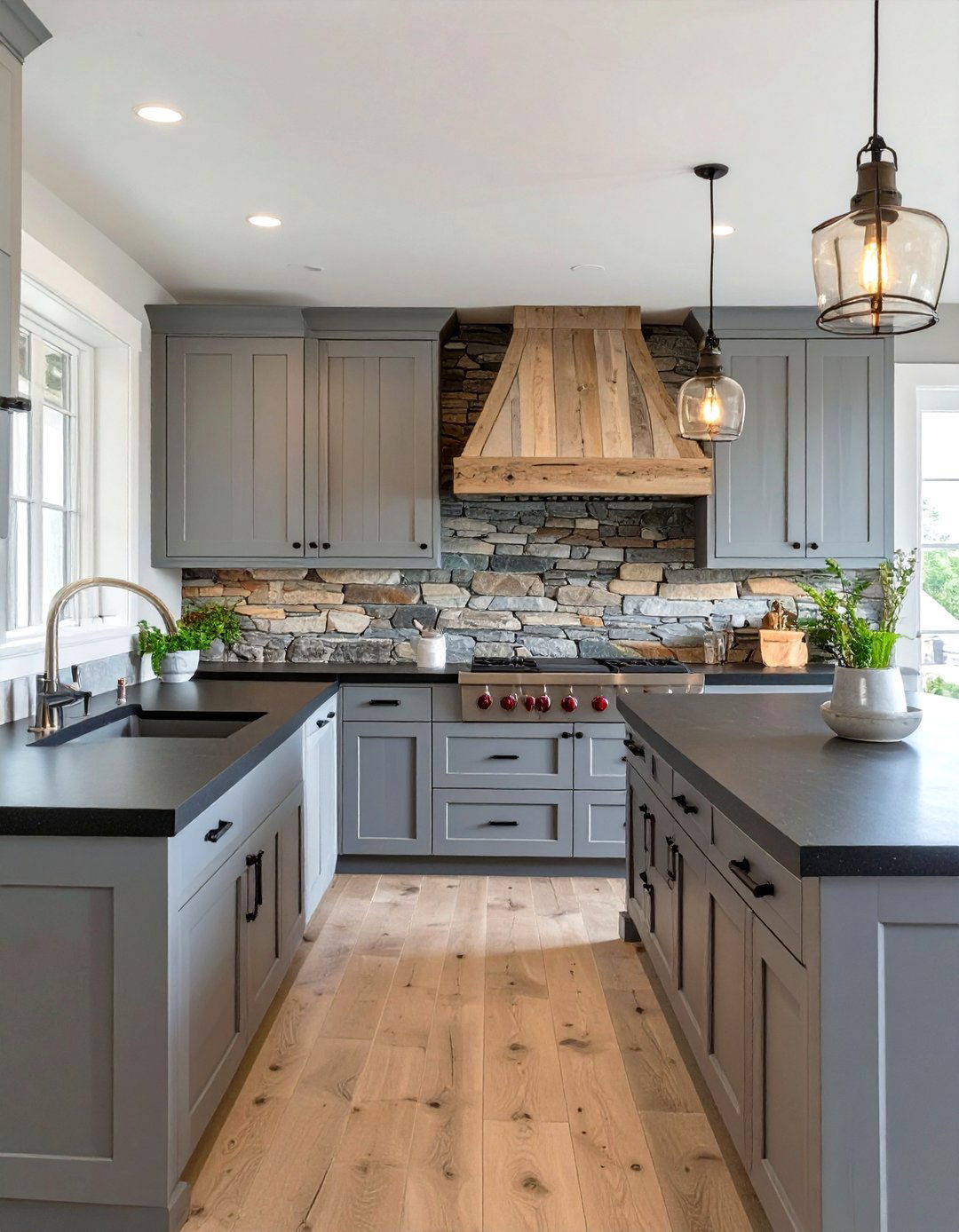 Rustic Driftwood Inspired Kitchen - 30 beach house kitchen ideas
