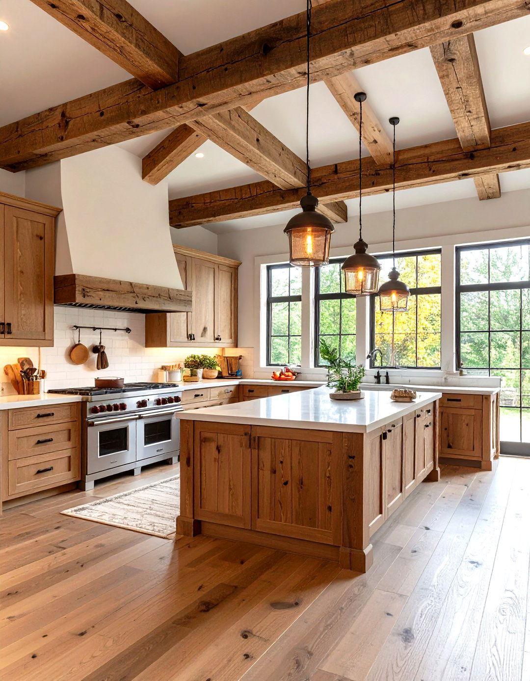 Rustic Exposed Beam Kitchen Ceiling - 30 kitchen ceiling ideas