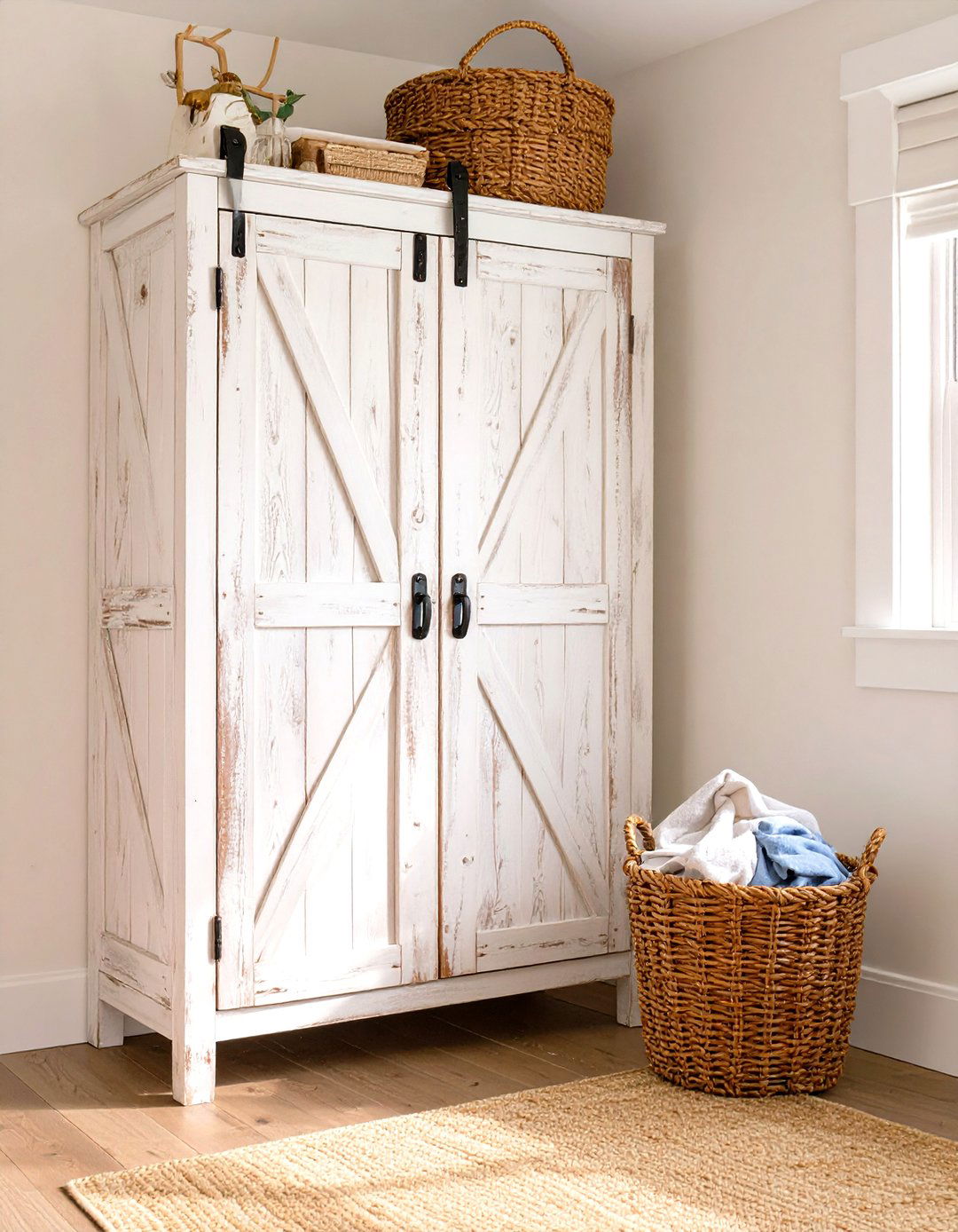 Rustic Farmhouse Armoire Closet - 30 corner closet ideas