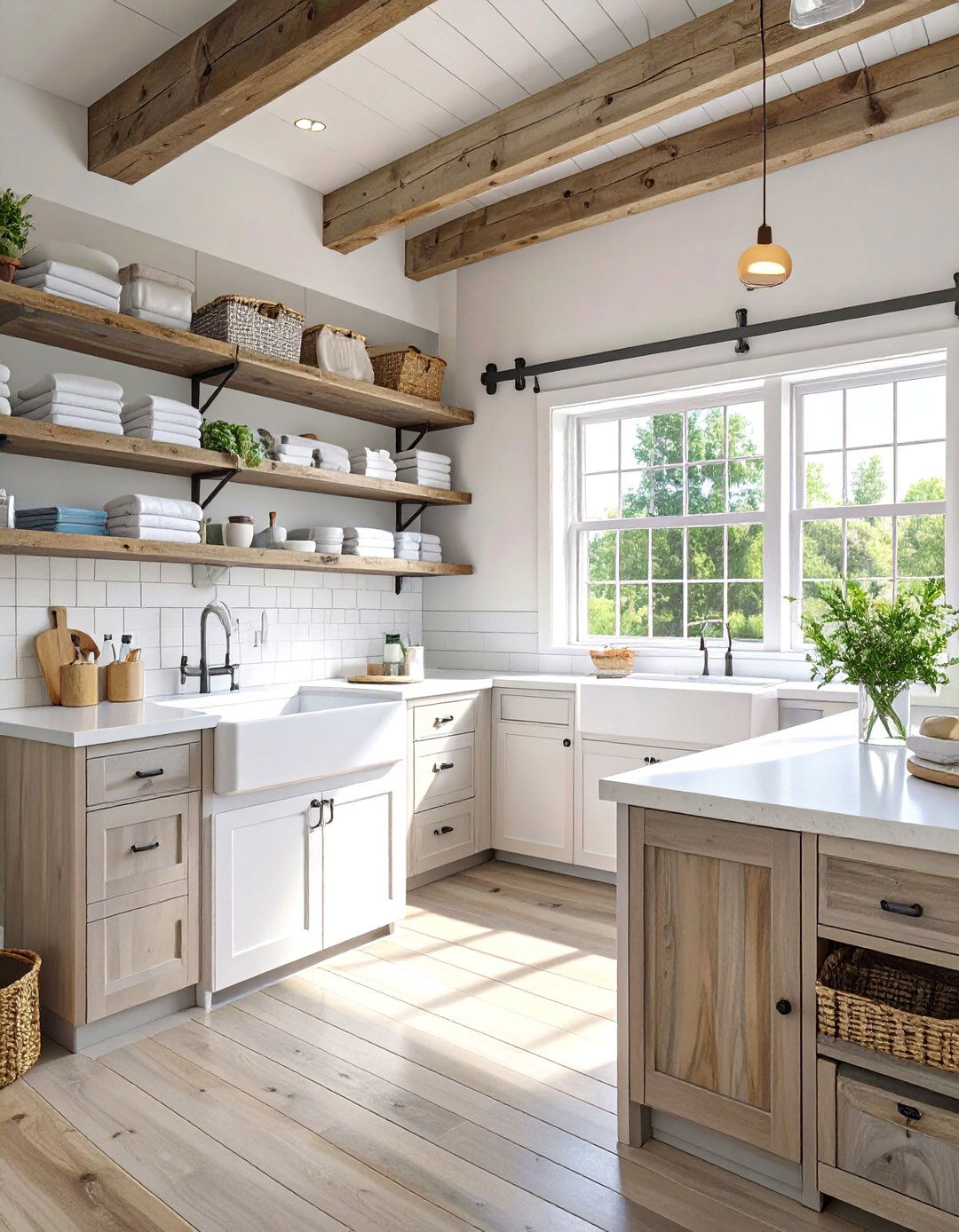 Rustic Farmhouse Basement Laundry Room - 30 concrete basement laundry room ideas