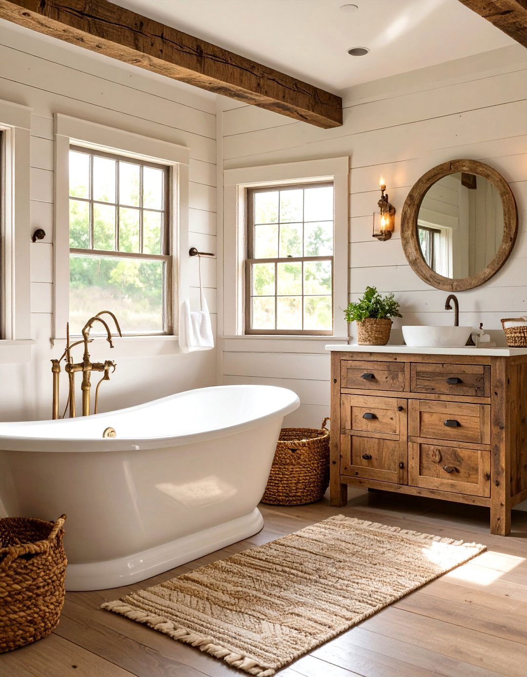Rustic Farmhouse Bathroom Charm - 30 bathroom interior design ideas