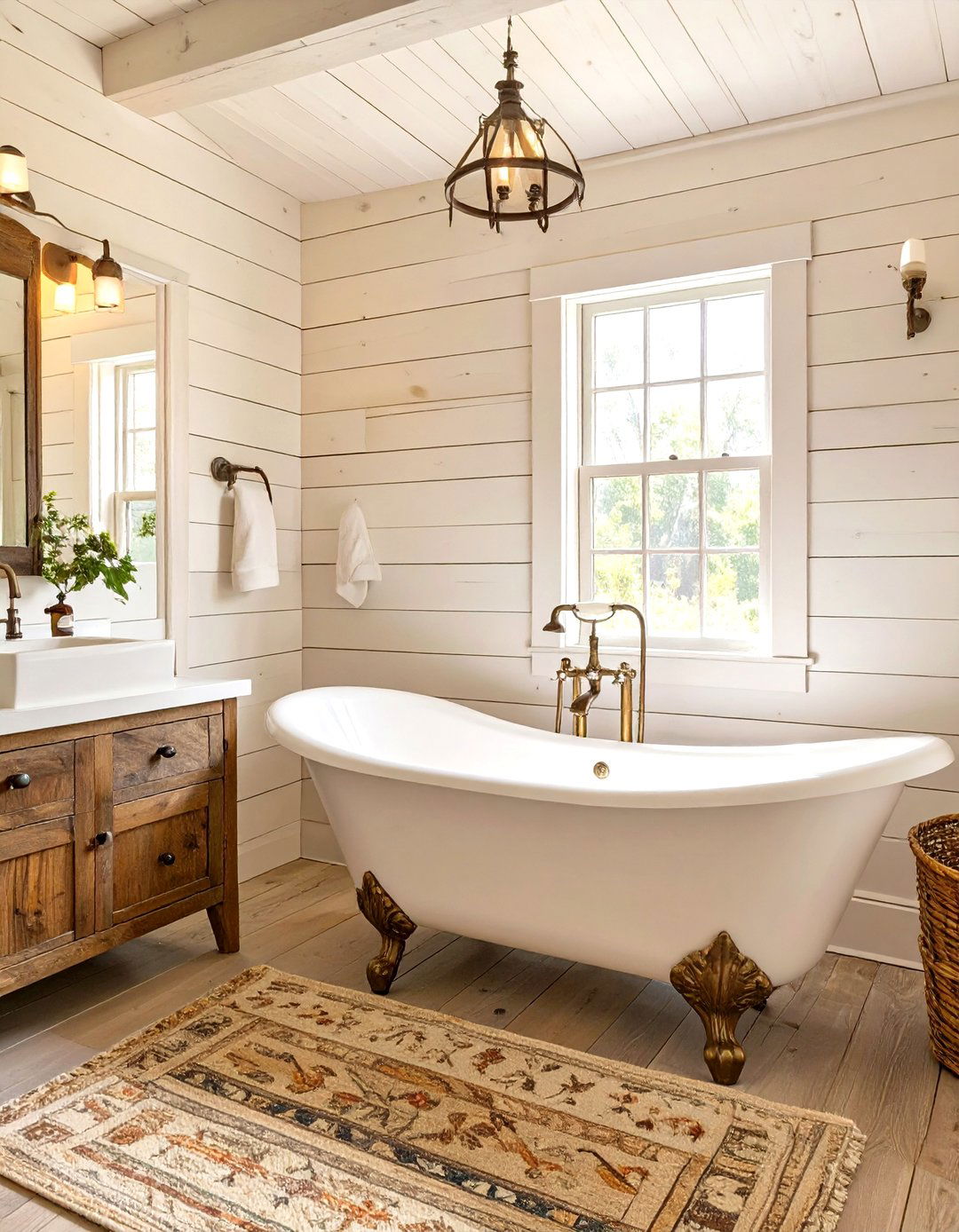 Rustic Farmhouse Bathroom Elevation - 30 interior design drawing ideas