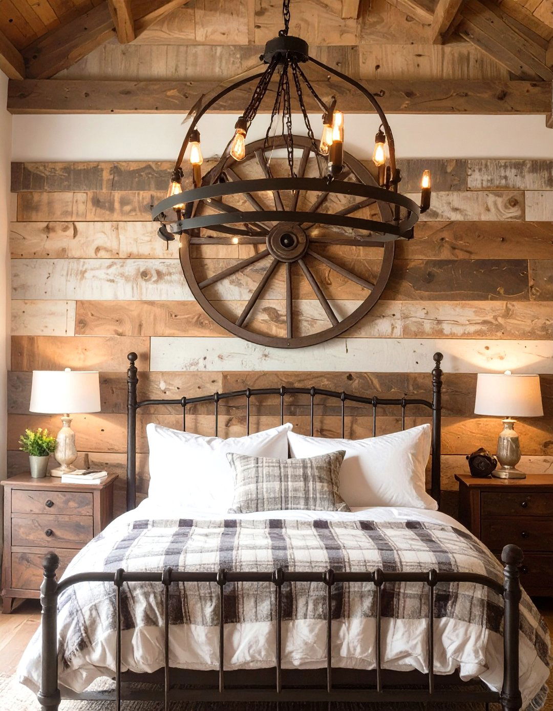 Rustic Farmhouse Bedroom Charm - 30 bedroom ceiling light ideas