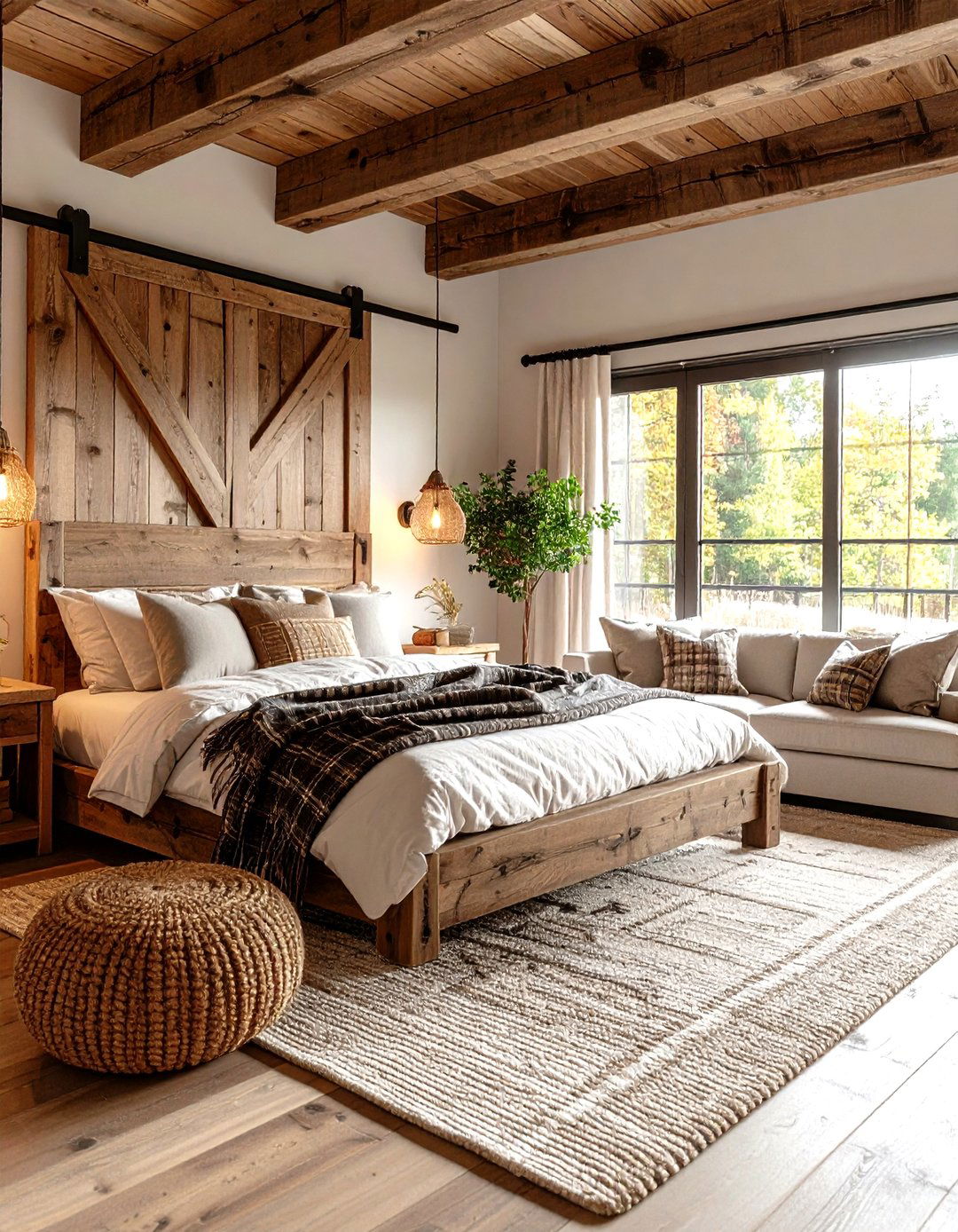 Rustic Farmhouse Charm - 30 living room bedroom ideas