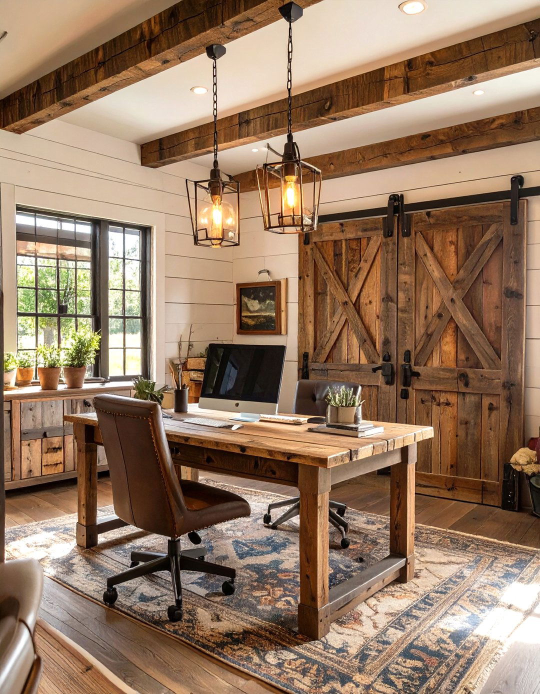 Rustic Farmhouse Charm - 30 office decoration ideas for work