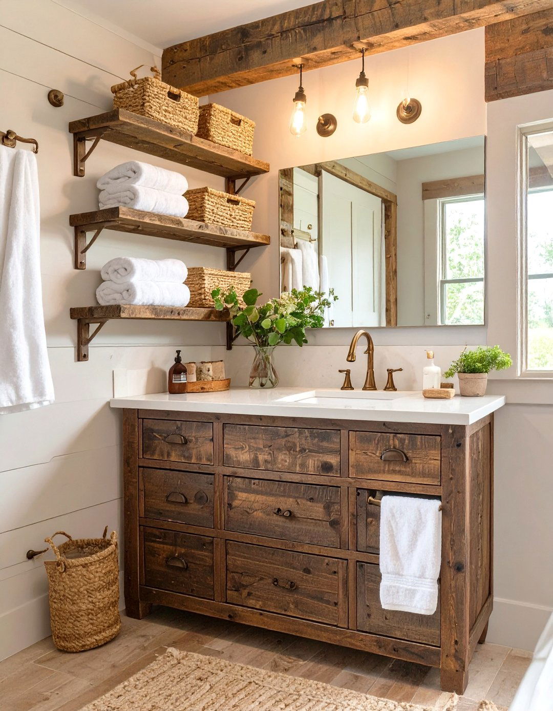 Rustic Farmhouse Charm Bathroom - 30 bathroom furniture ideas