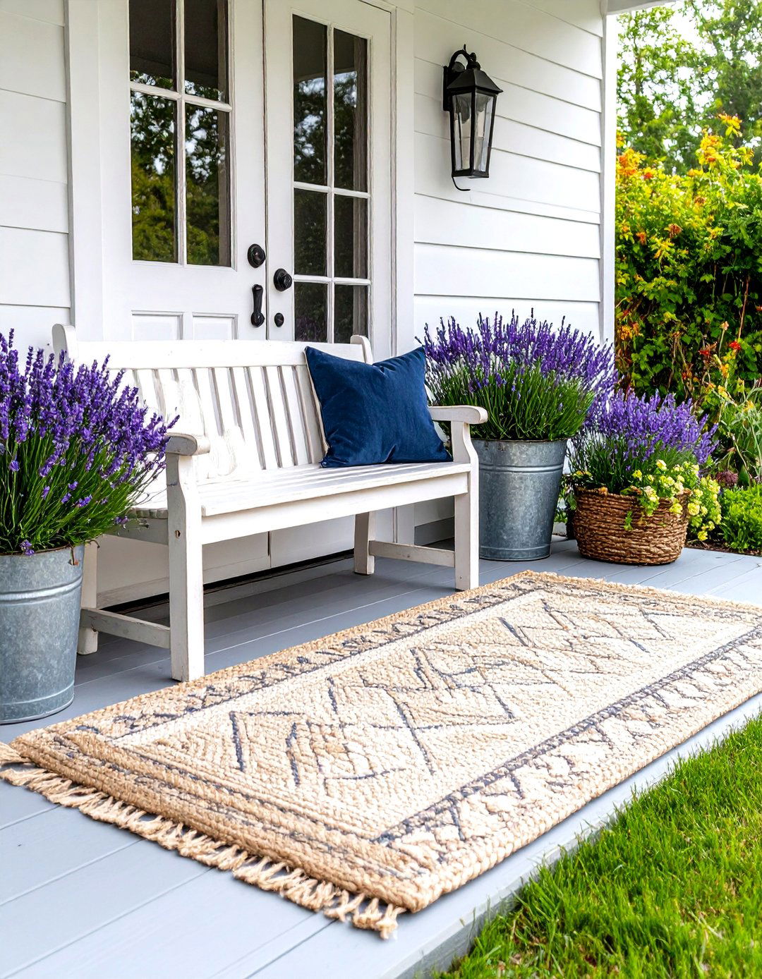 Rustic Farmhouse Charm Rug - 30 front porch rug ideas