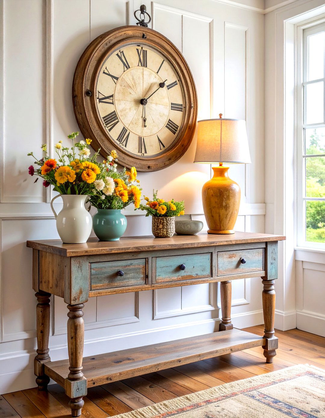 Rustic Farmhouse Console Table - 30 entryway console table decor ideas