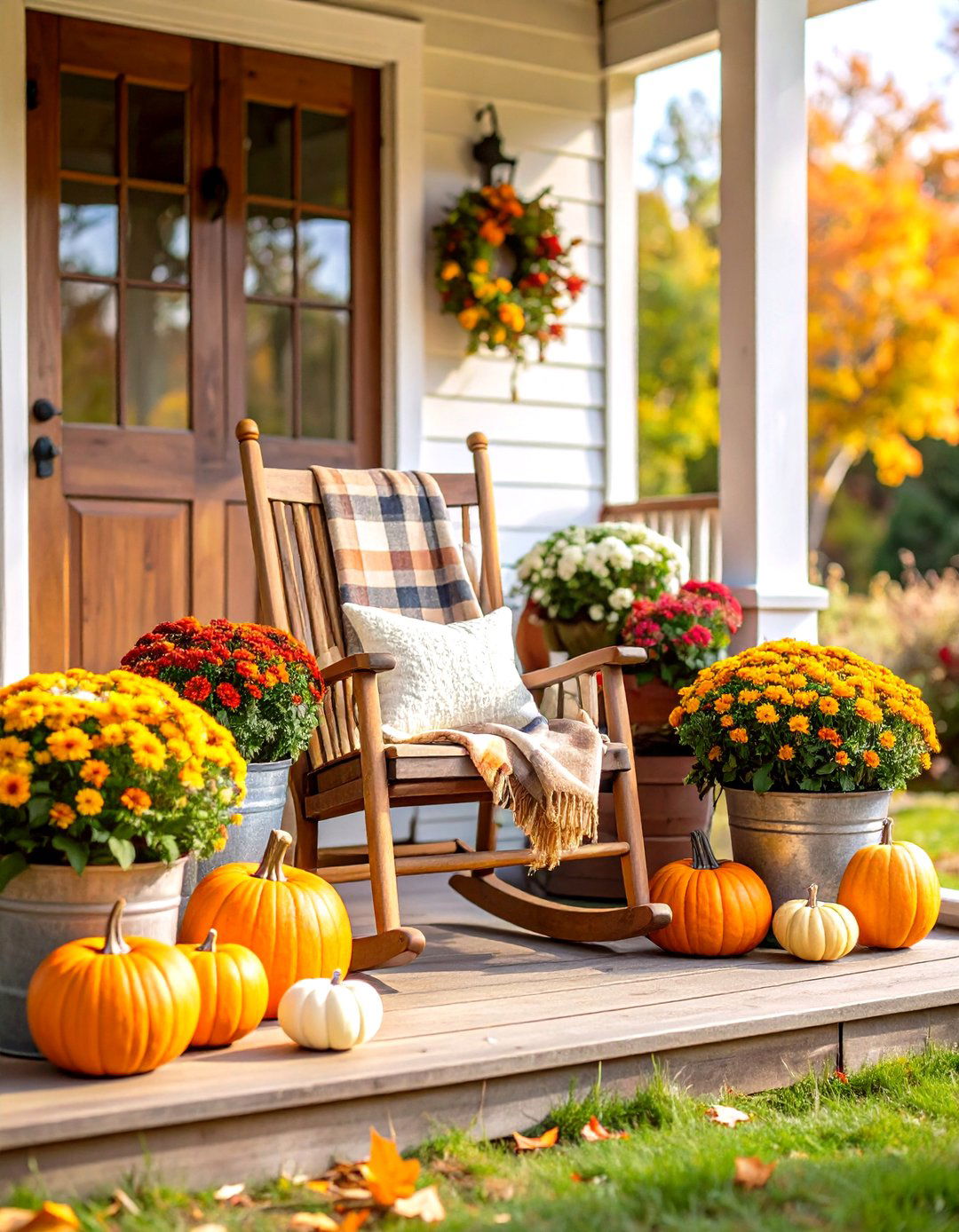 Rustic Farmhouse Fall Porch - 30 fall porch ideas