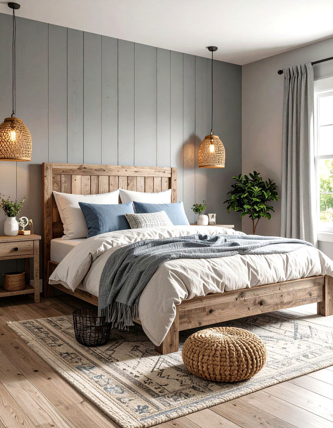 Rustic Farmhouse Gray Bedroom - 30 gray bedroom ideas